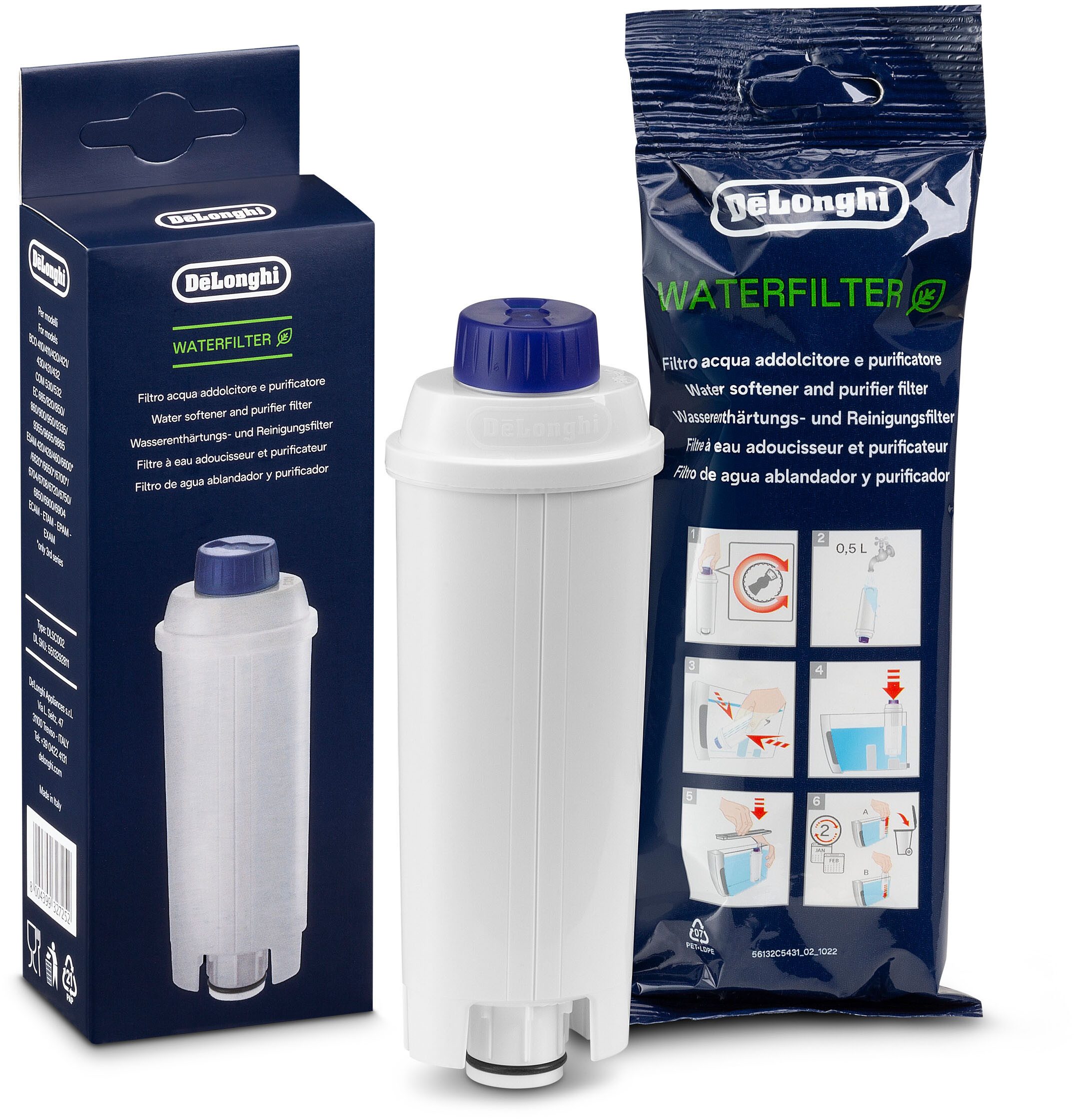 De'Longhi Wasserfilter DLSC002, für alle Kaffeevollautomaten