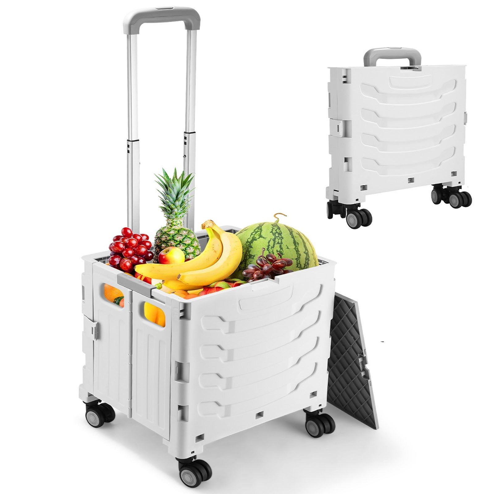 LEAZZLE Einkaufstrolley Einkaufstrolley Grau Faltbarer mit