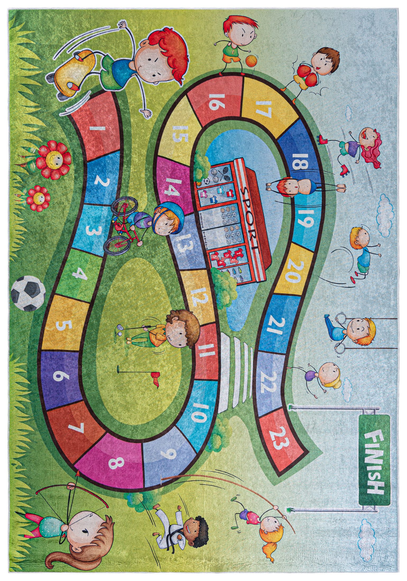 Mazovia Kinderteppich Kinderteppich Kinderzimmerteppich Hüpfspiel, 80