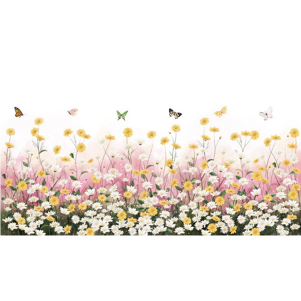 Coonoor Wandtattoo Blumen Wandaufkleber Wildblume Wandsticker