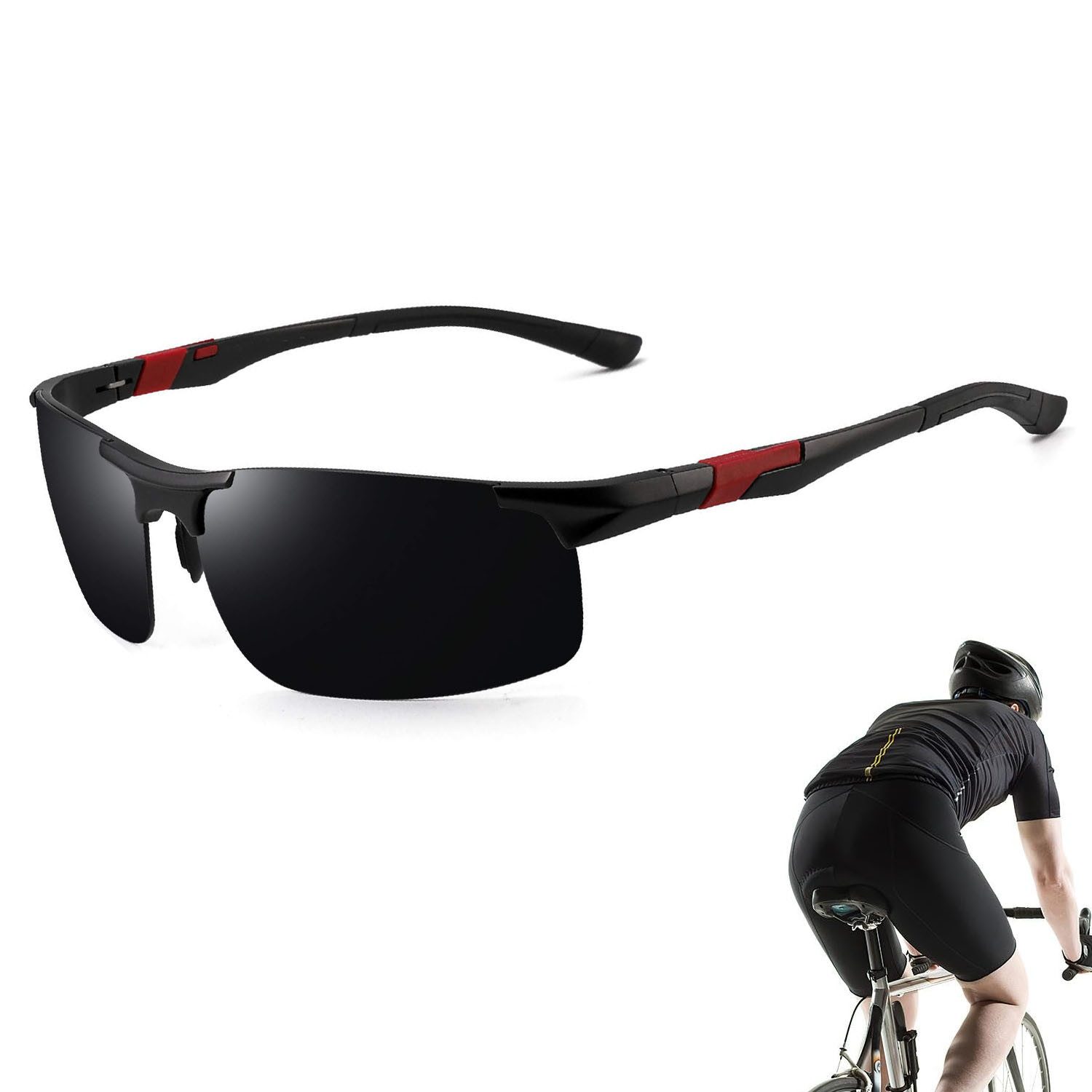 RWEUOQ Sonnenbrille Polarisierte Sport-Sonnenbrille für Männer