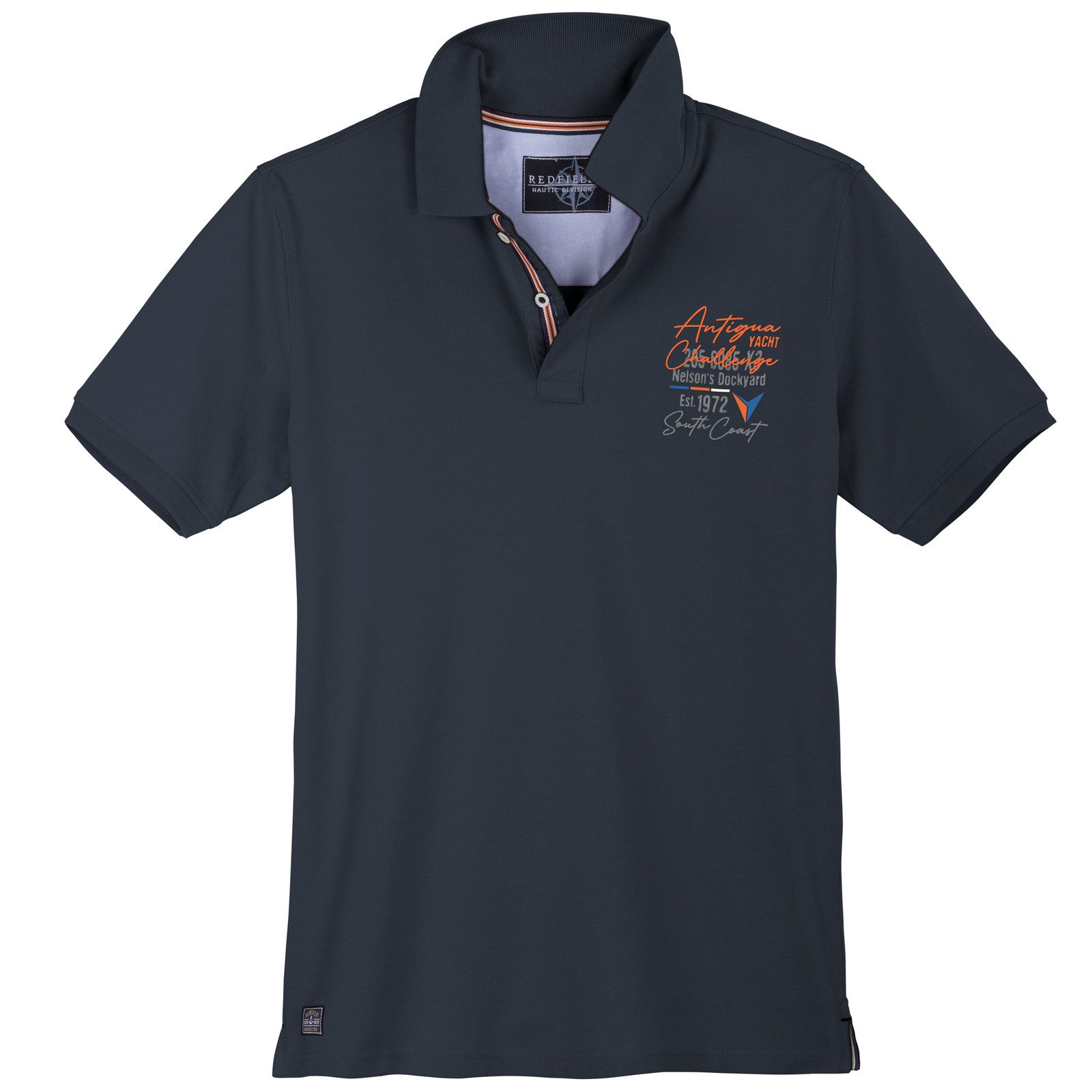 redfield Poloshirt Redfield Übergrößen Poloshirt maritim