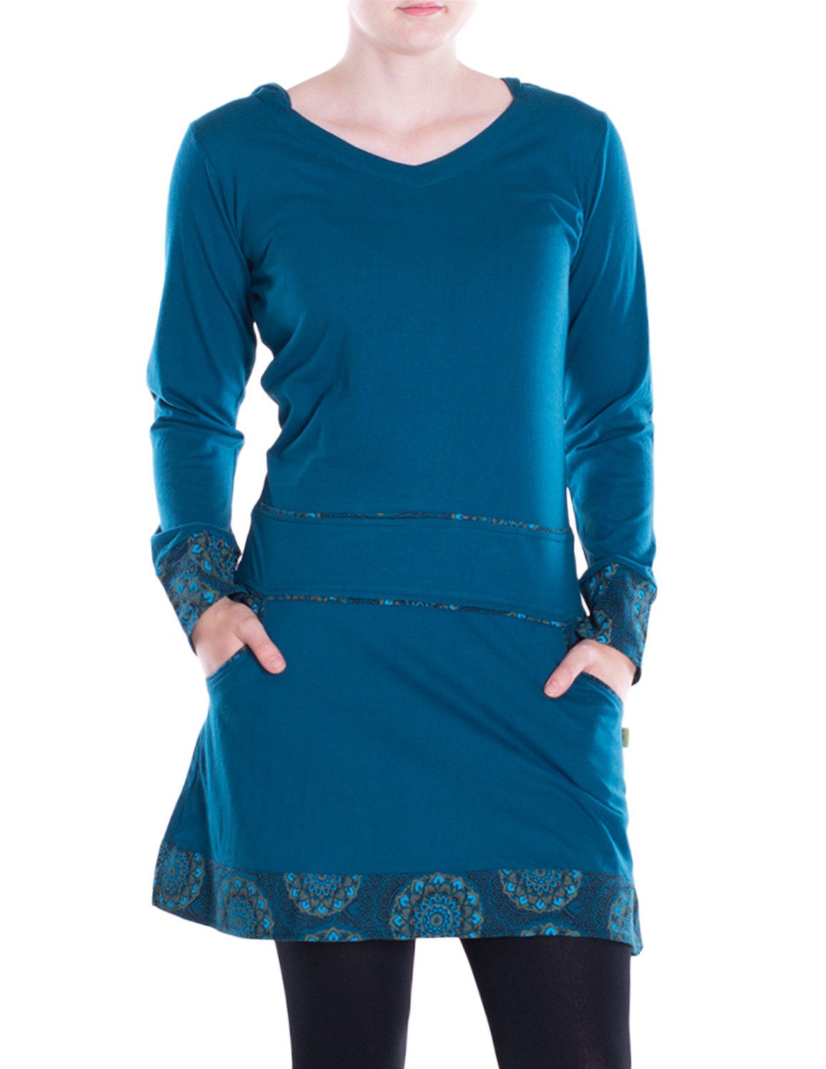 Vishes A-Linien-Kleid Damen Kleid Baumwolle Casual