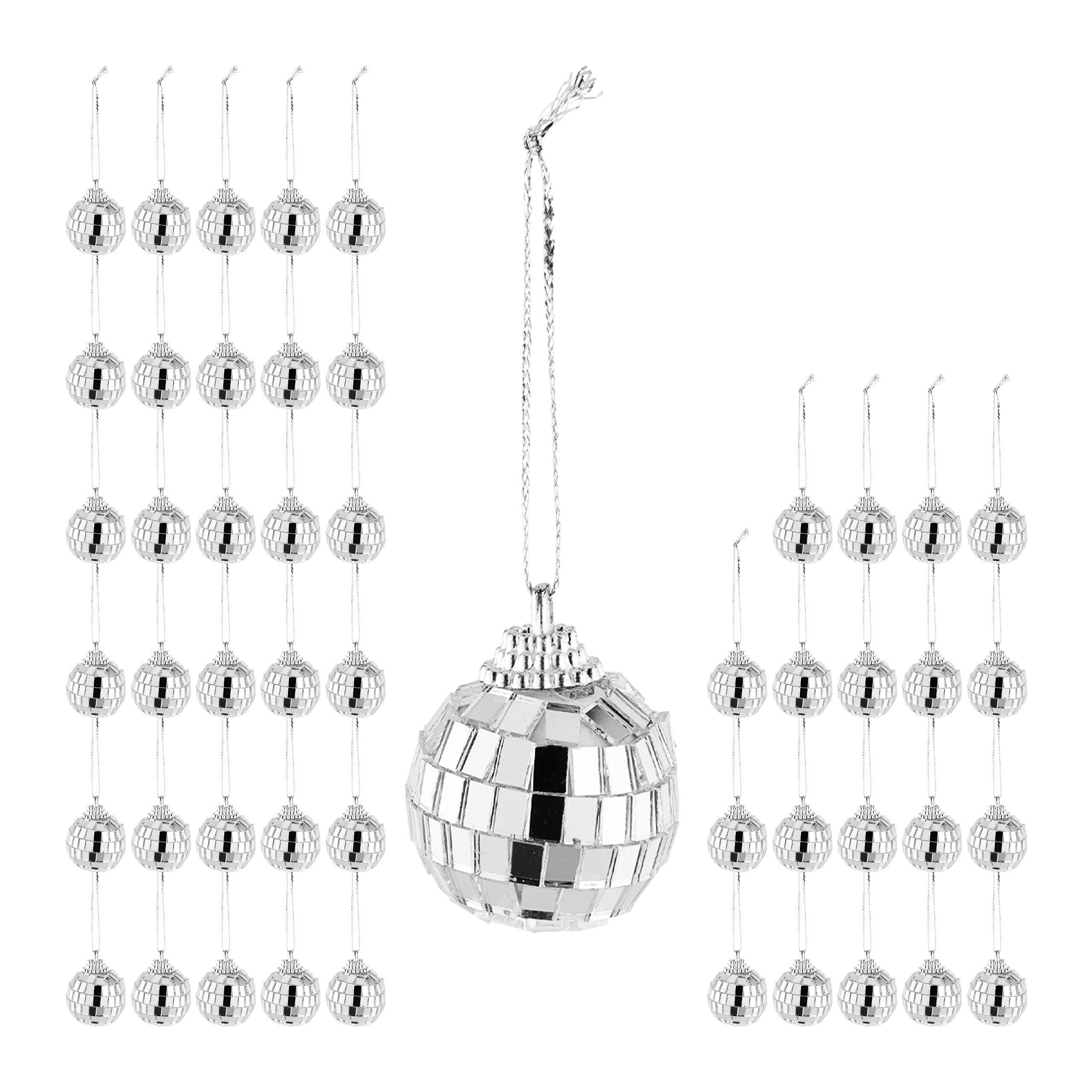 relaxdays Dekohänger Mini Discokugel 50er Set
