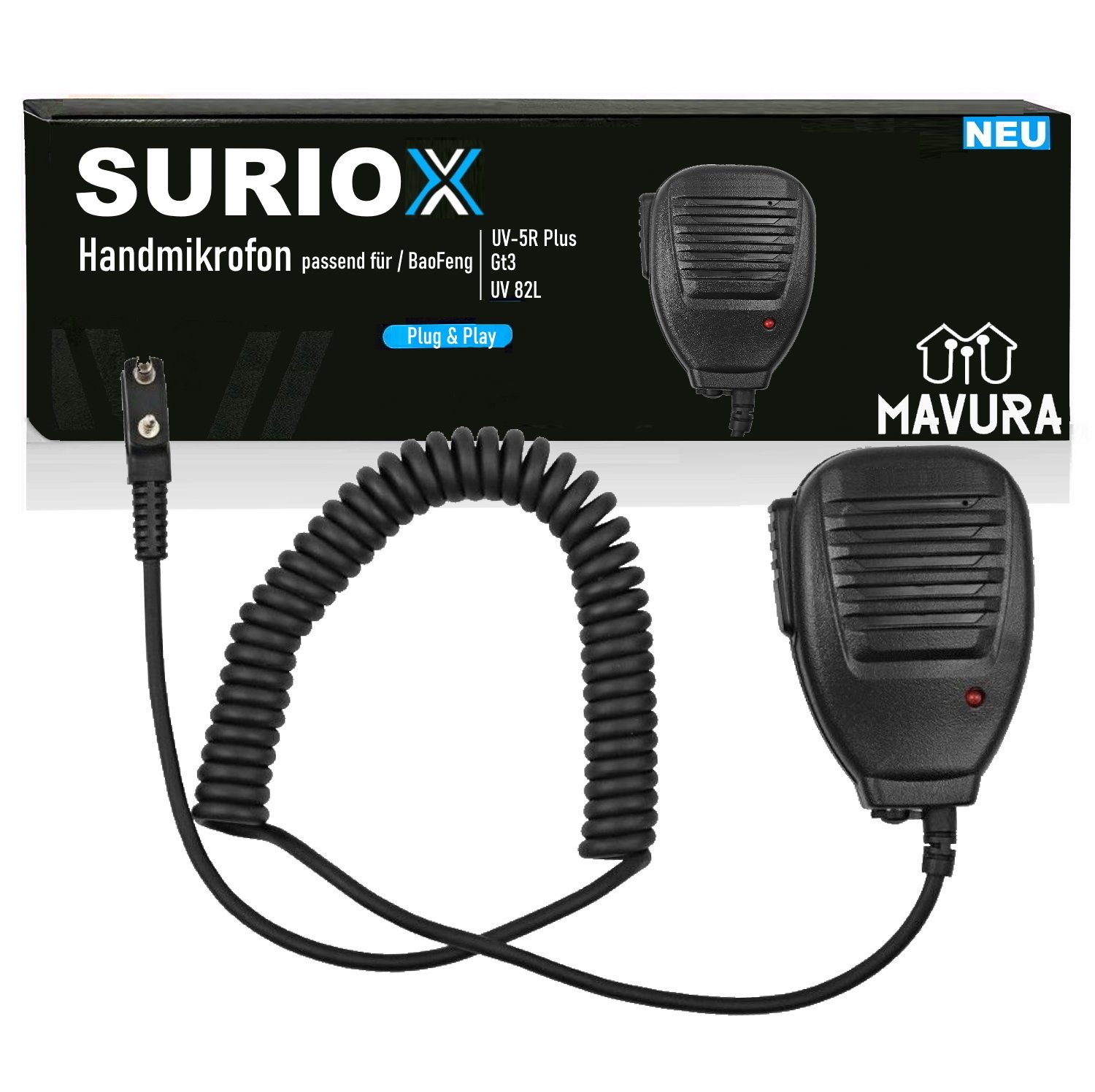 MAVURA Mikrofon SURIOX Mikrofon Lautsprecher Handfunkgerät