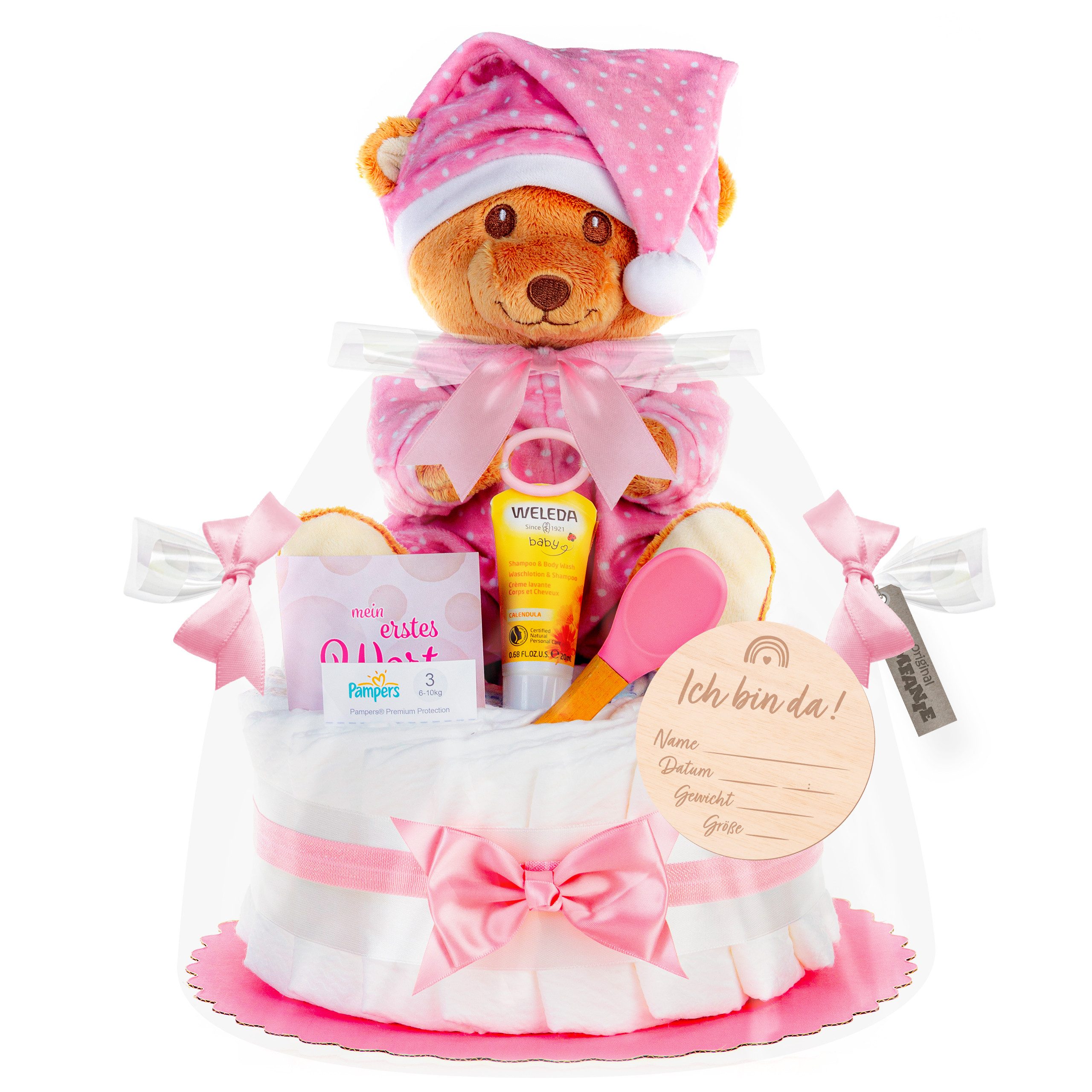 Timfanie Windeln Windeltorte, LiebhabBÄR, rosa, 0-8