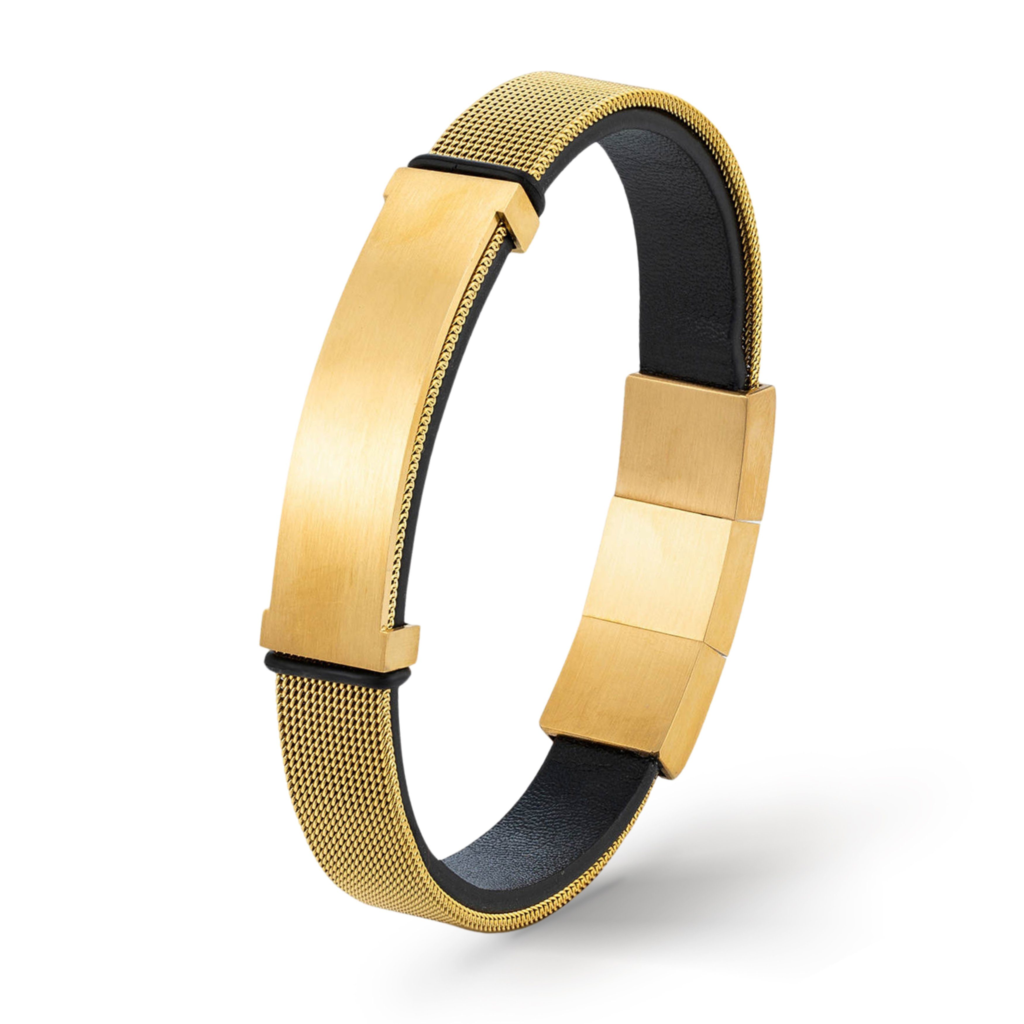 UNIQAL.de Goldarmband Gold Lederarmband Herren 'SANTIAGO'