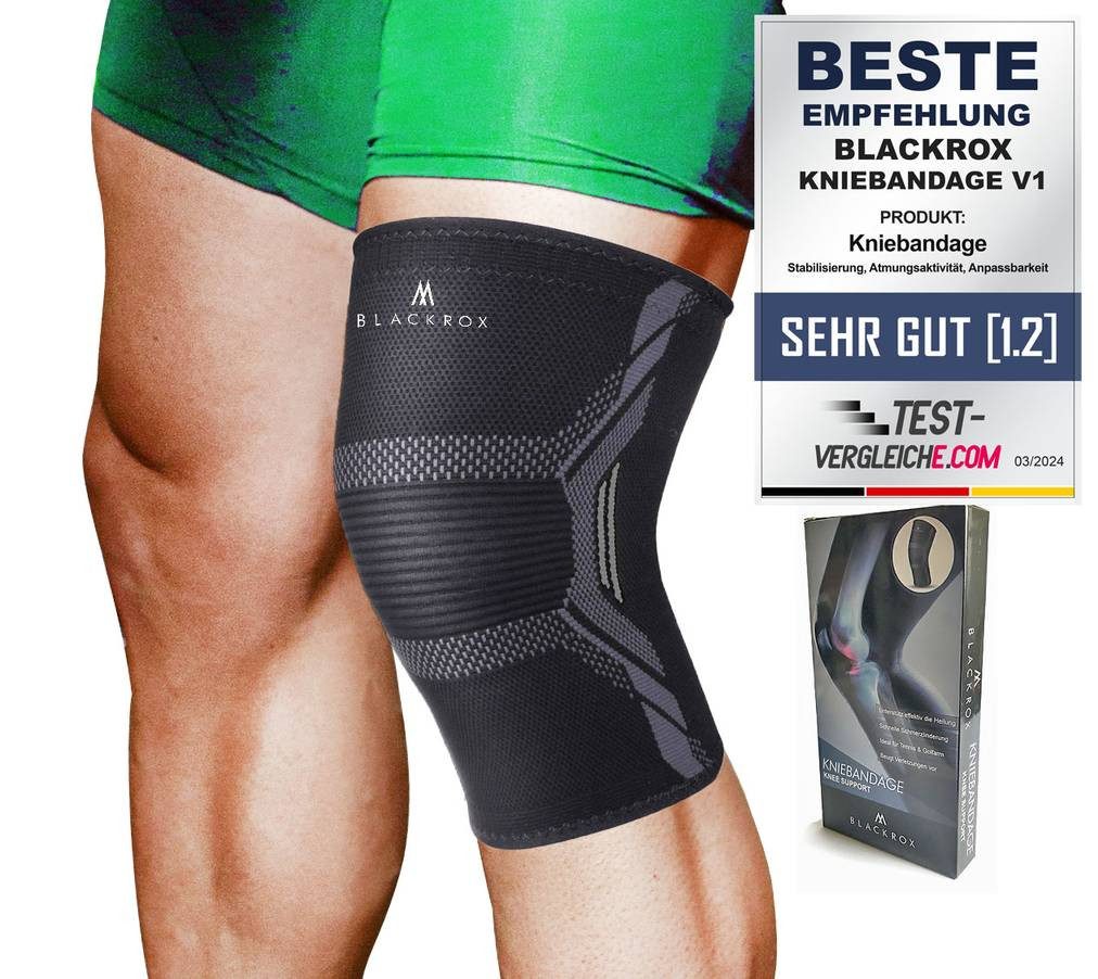BLACKROX Kniebandage [Vergleichssieger 2024] Gr. S-XL,