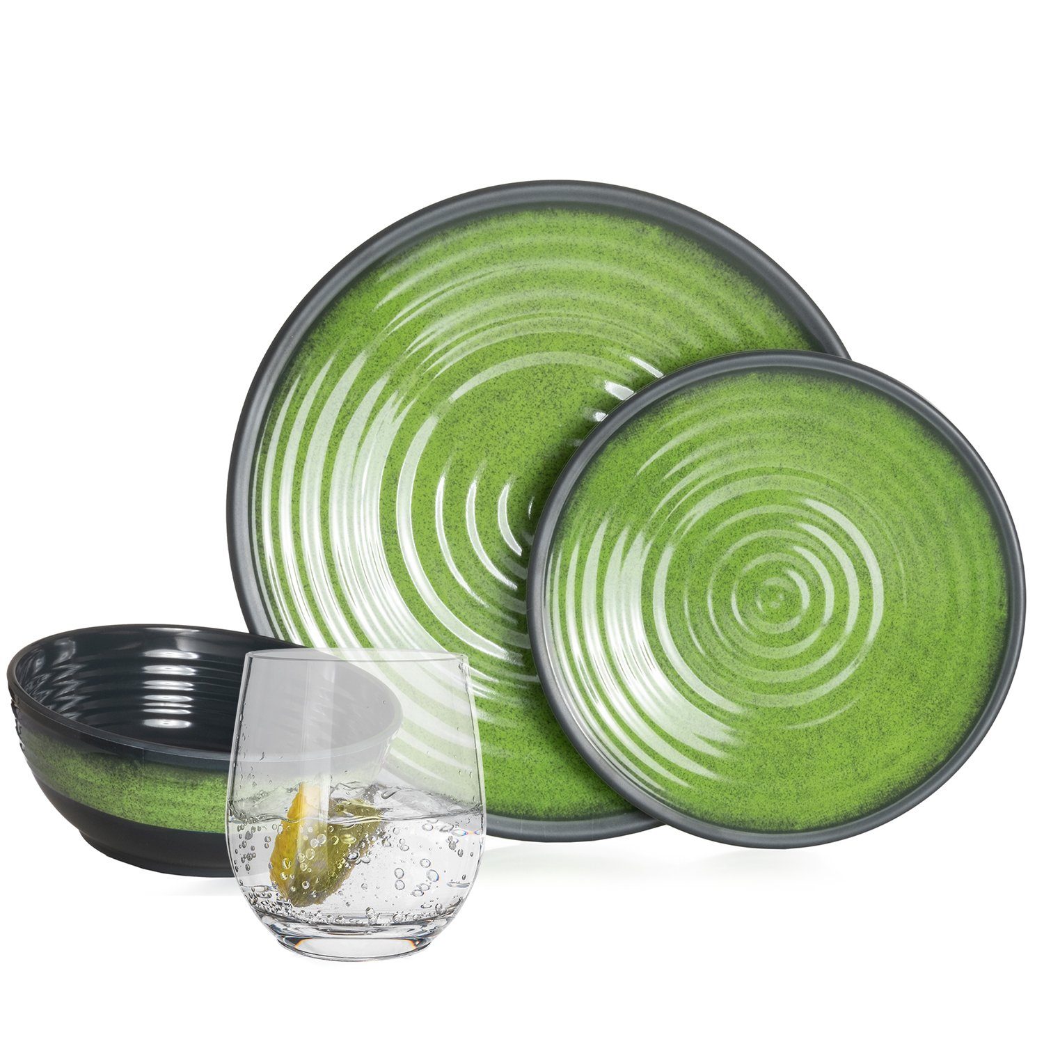 Moritz Geschirr-Set Camping Geschirr Stone Green,