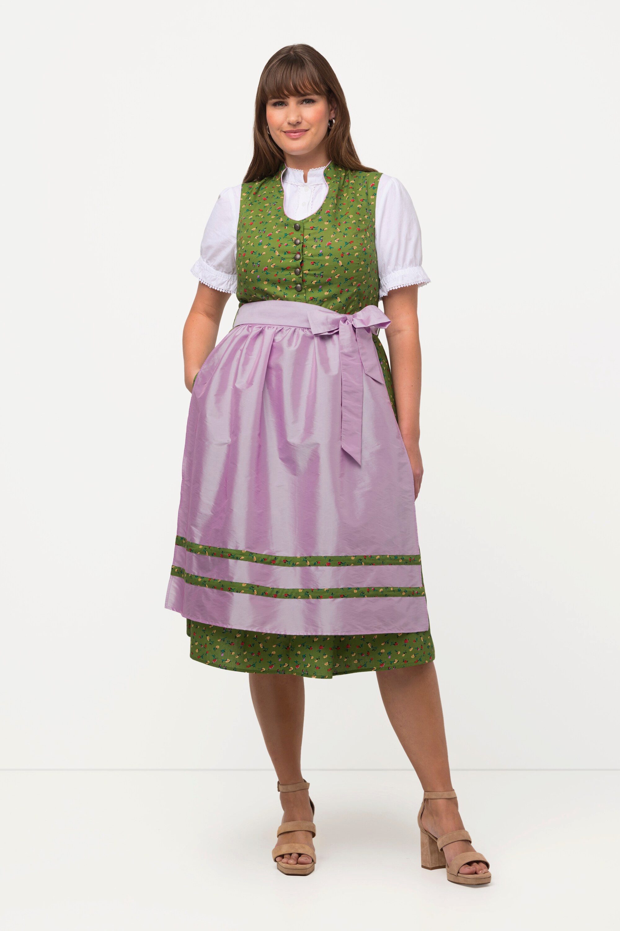 Ulla Popken Dirndl Dirndl Blüten Schmuckknöpfe