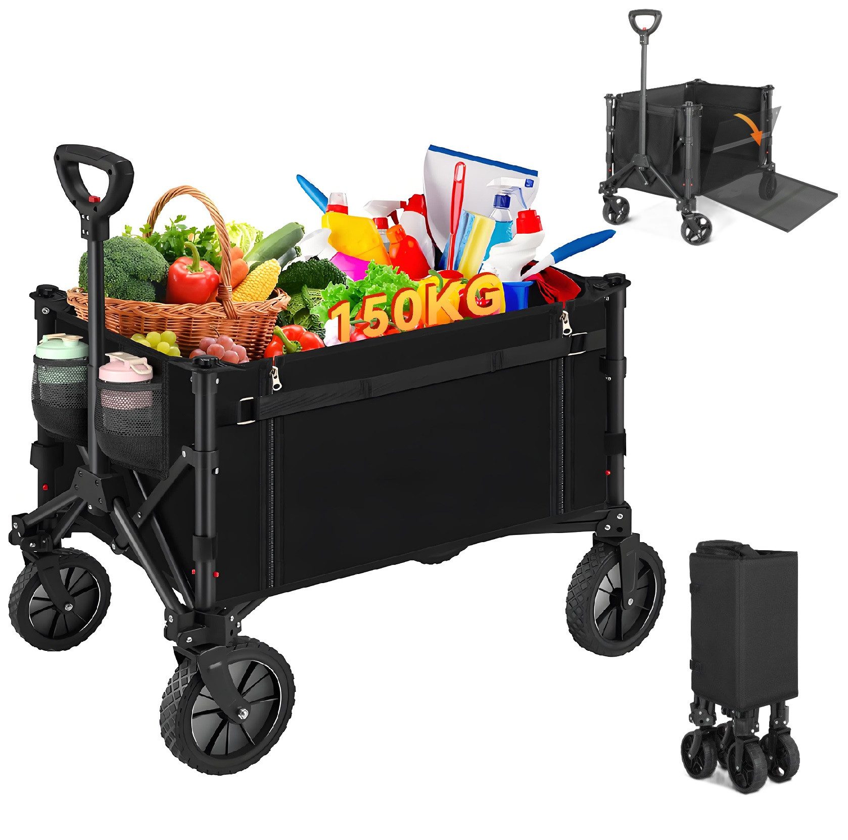DOPWii Bollerwagen Faltbarer Camping Bollerwagen mit
