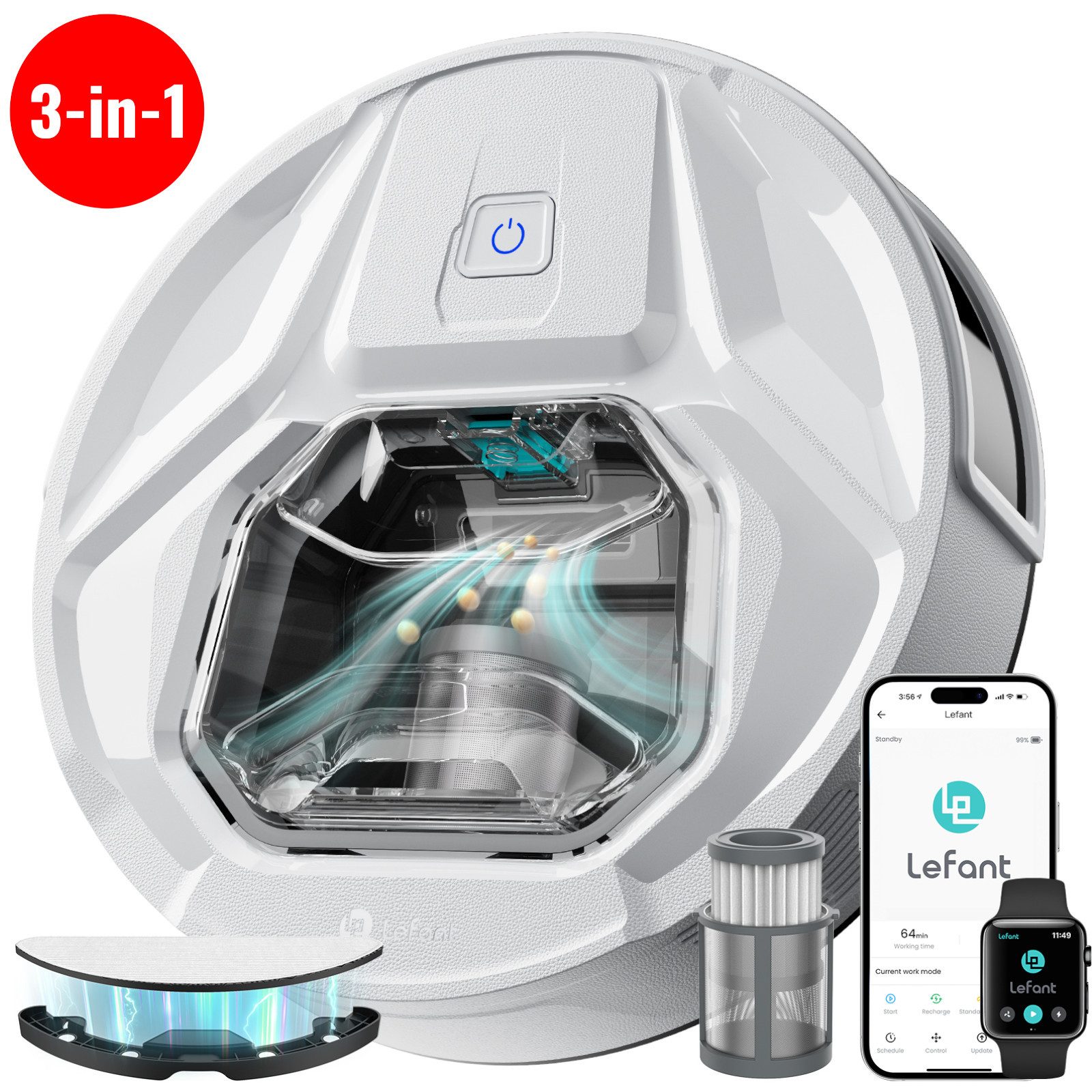 Lefant Saugroboter M320 3-in-1 Saugroboter mit
