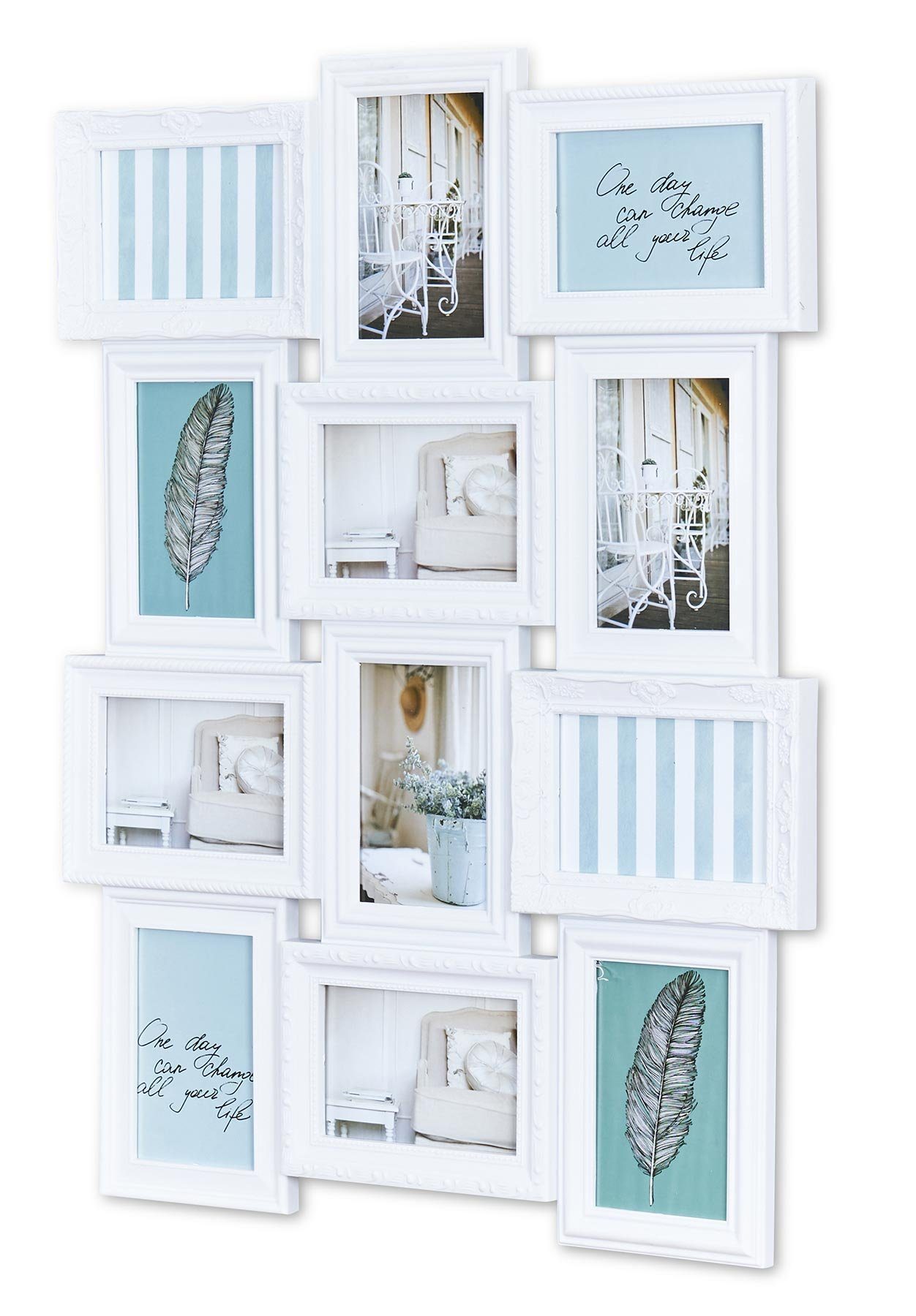 Levandeo® Bilderrahmen Collage, Bilderrahmen weiß 12
