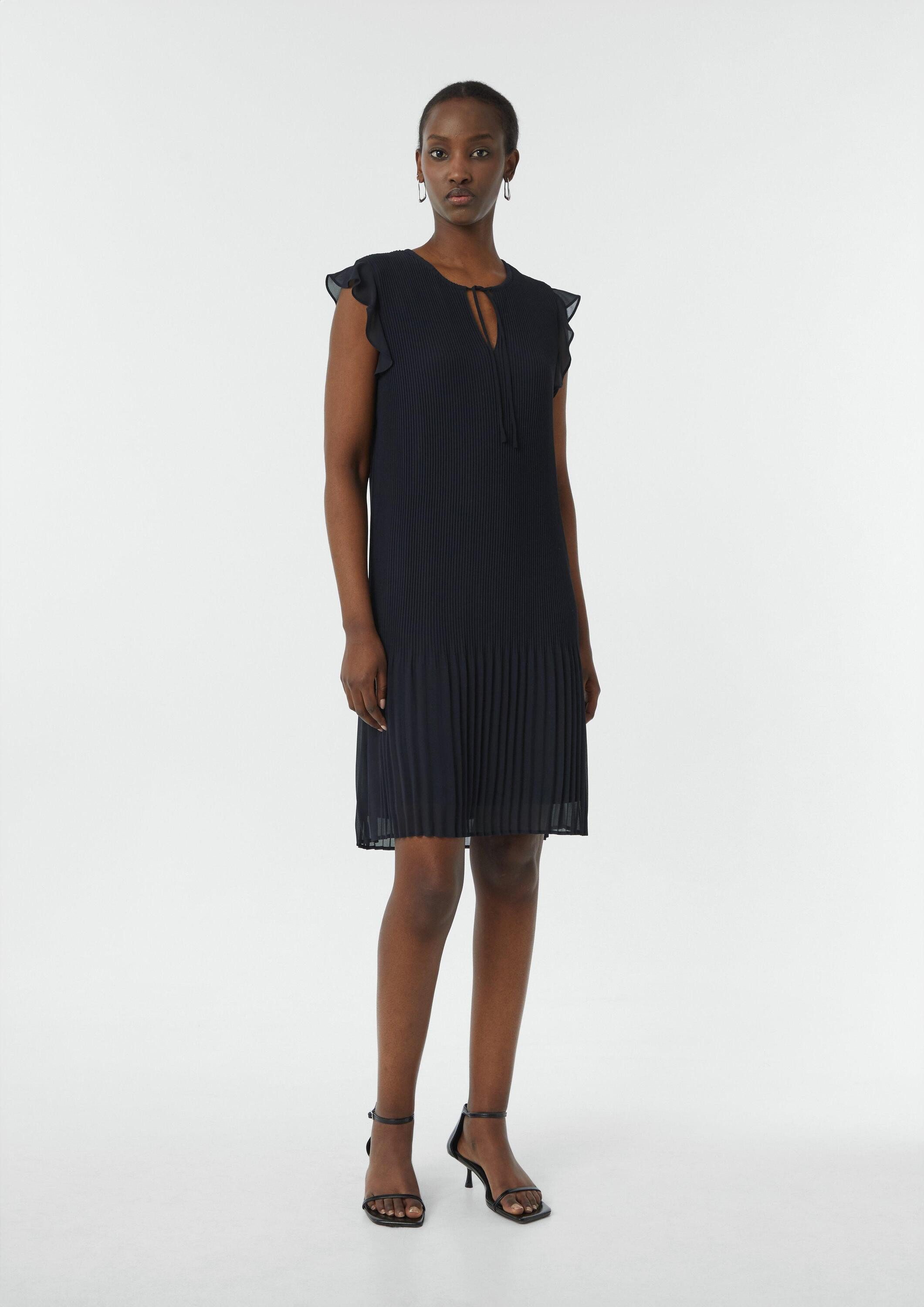 comma Minikleid Kleid Kurzes Plissee-Kleid mit