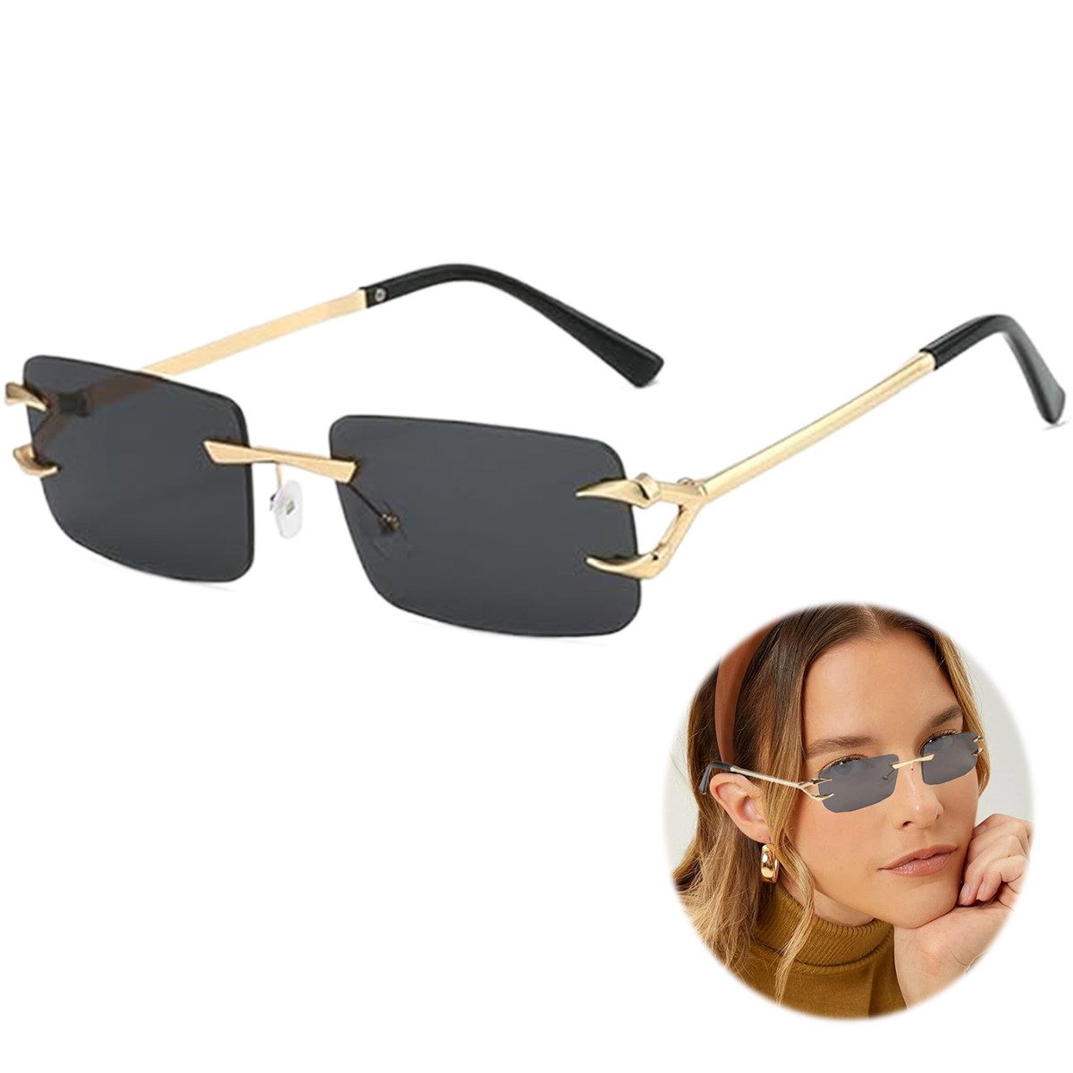RWEUOQ Sonnenbrille Sonnenbrille Damen Herren UV-Schutz