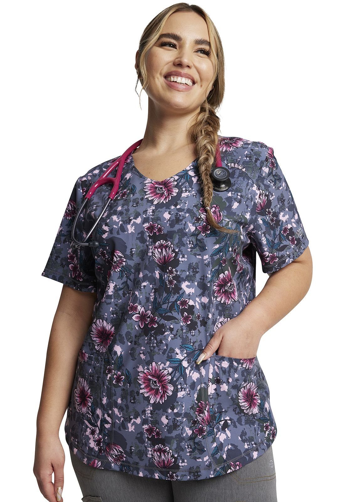 Dickies Funktionsbluse Bunt bedruckter Damen Kasack