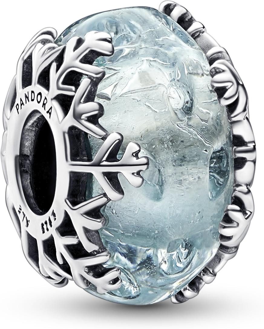 Pandora Kettenanhänger Pandora Winterblaue Schneeflocke Murano-Charm