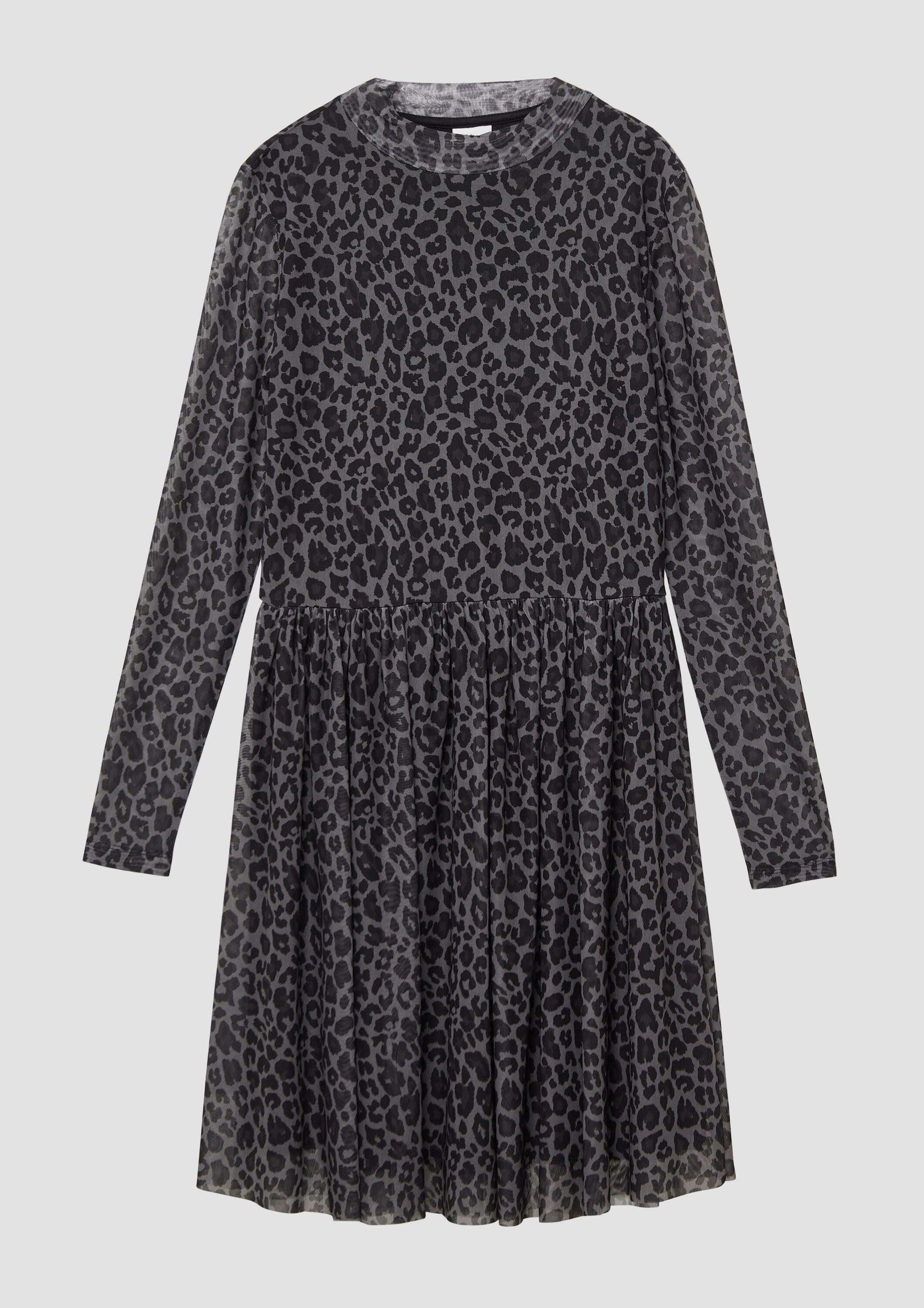 s.Oliver Midikleid Kleid Mesh-Kleid mit blickdichtem