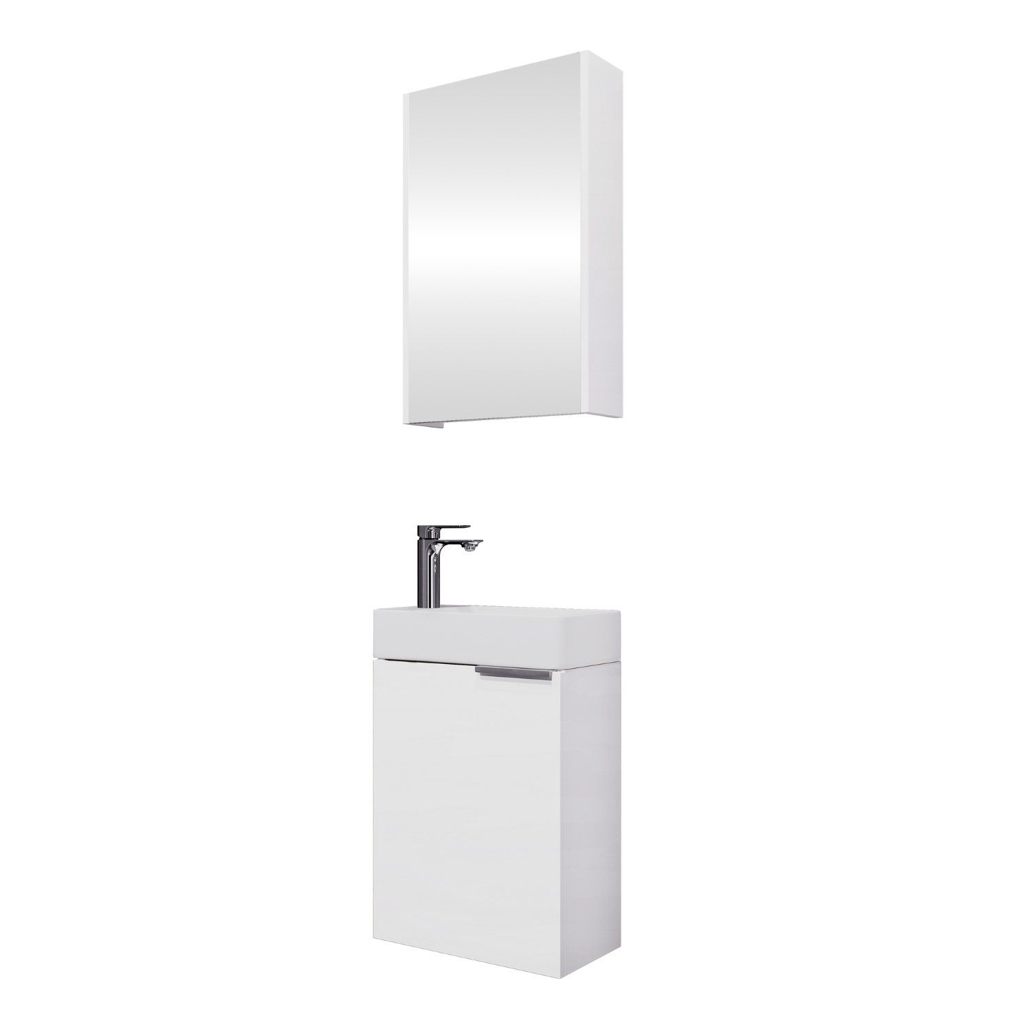 Planetmöbel Badmöbel-Set Badmöbel-Set 40cm mit Spiegelschrank