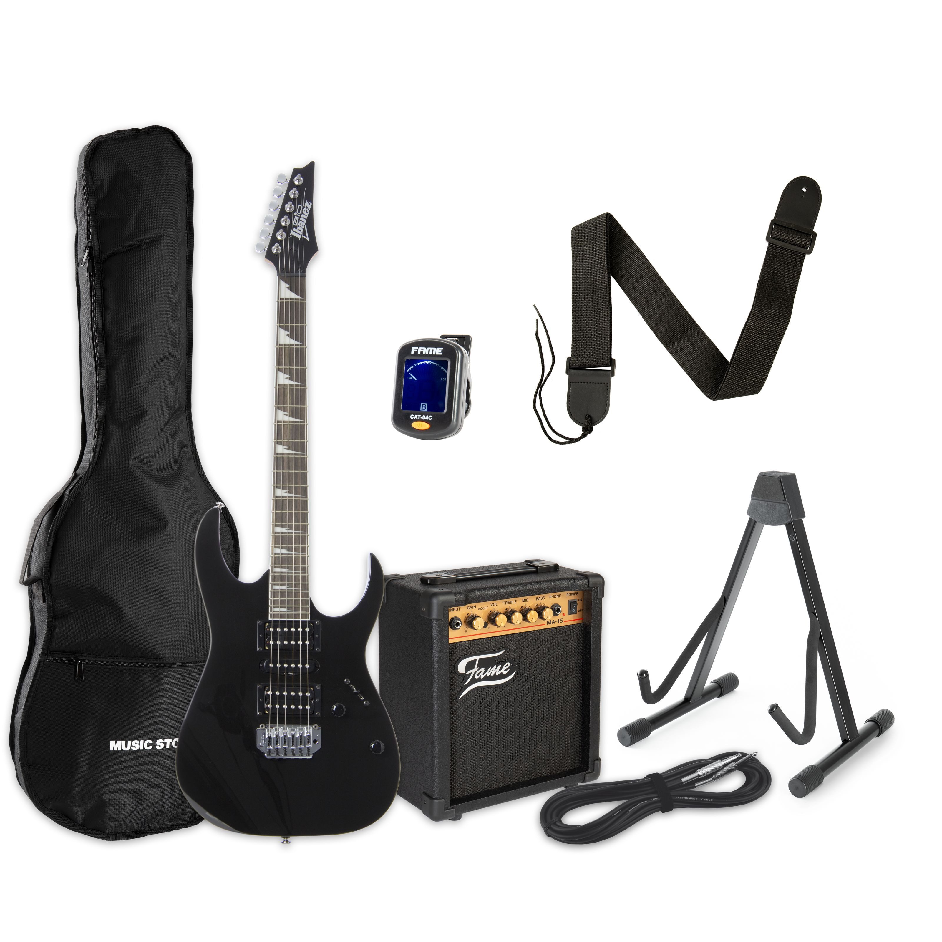 Ibanez E-Gitarre, E-Gitarren, E-Gitarren-Sets, Gio GRG170DX-BKN