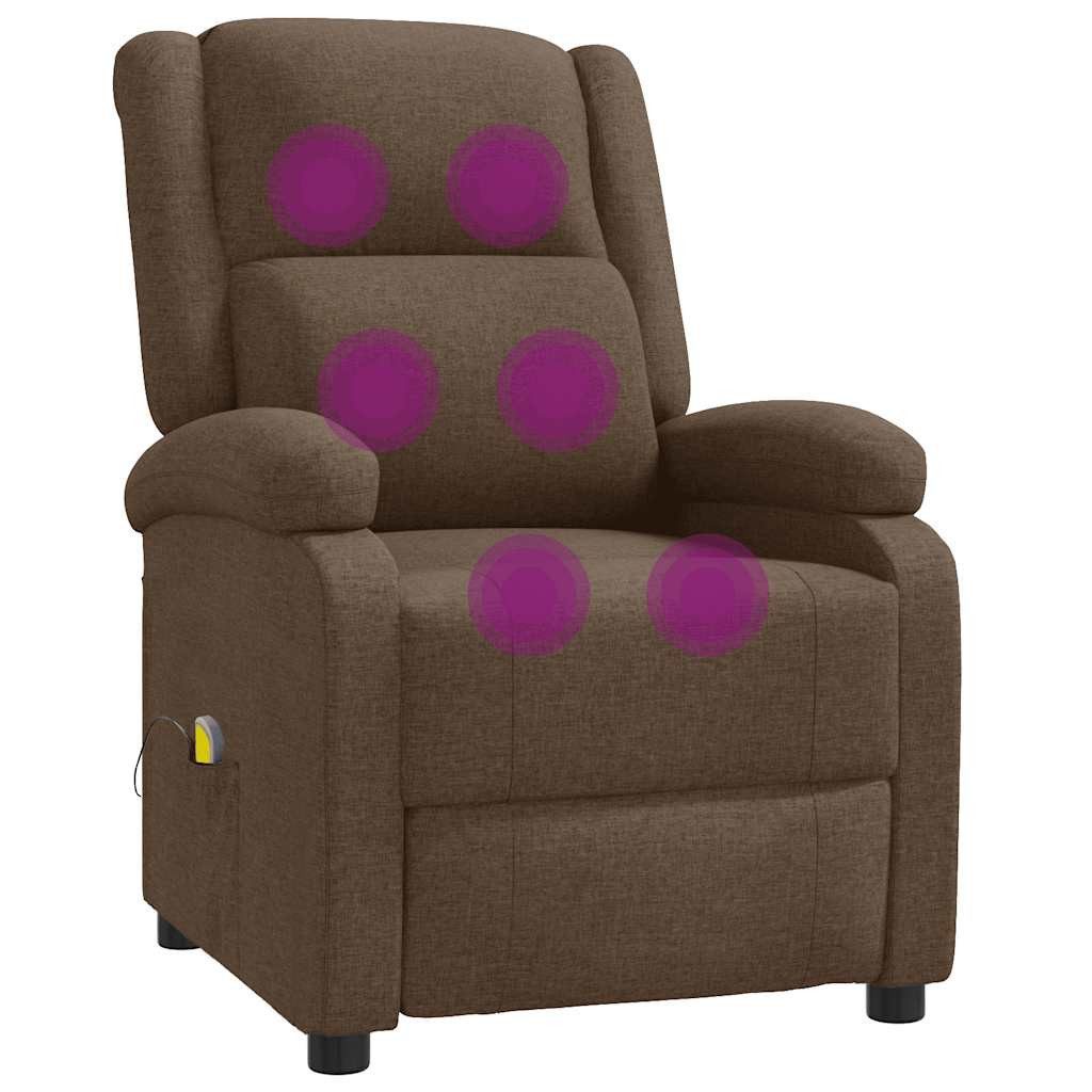 vidaXL Massagesessel Massagesessel Braun Stoff (1-St)