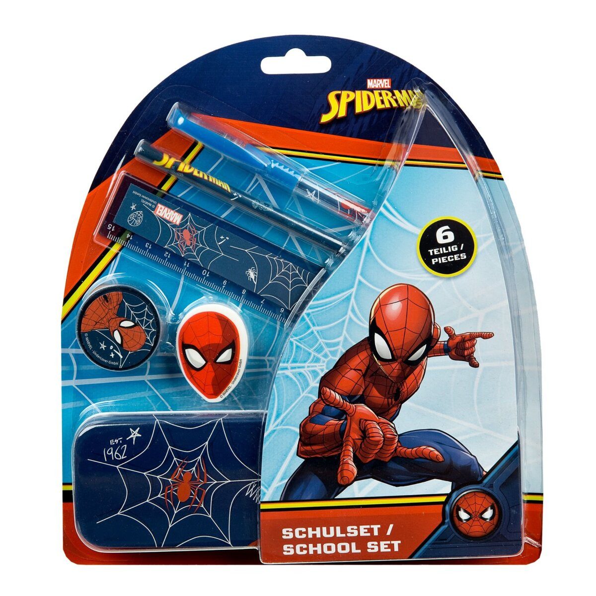 Spiderman Kreativset Spiderman Schulset 6-teiliges Schreibwaren-Set