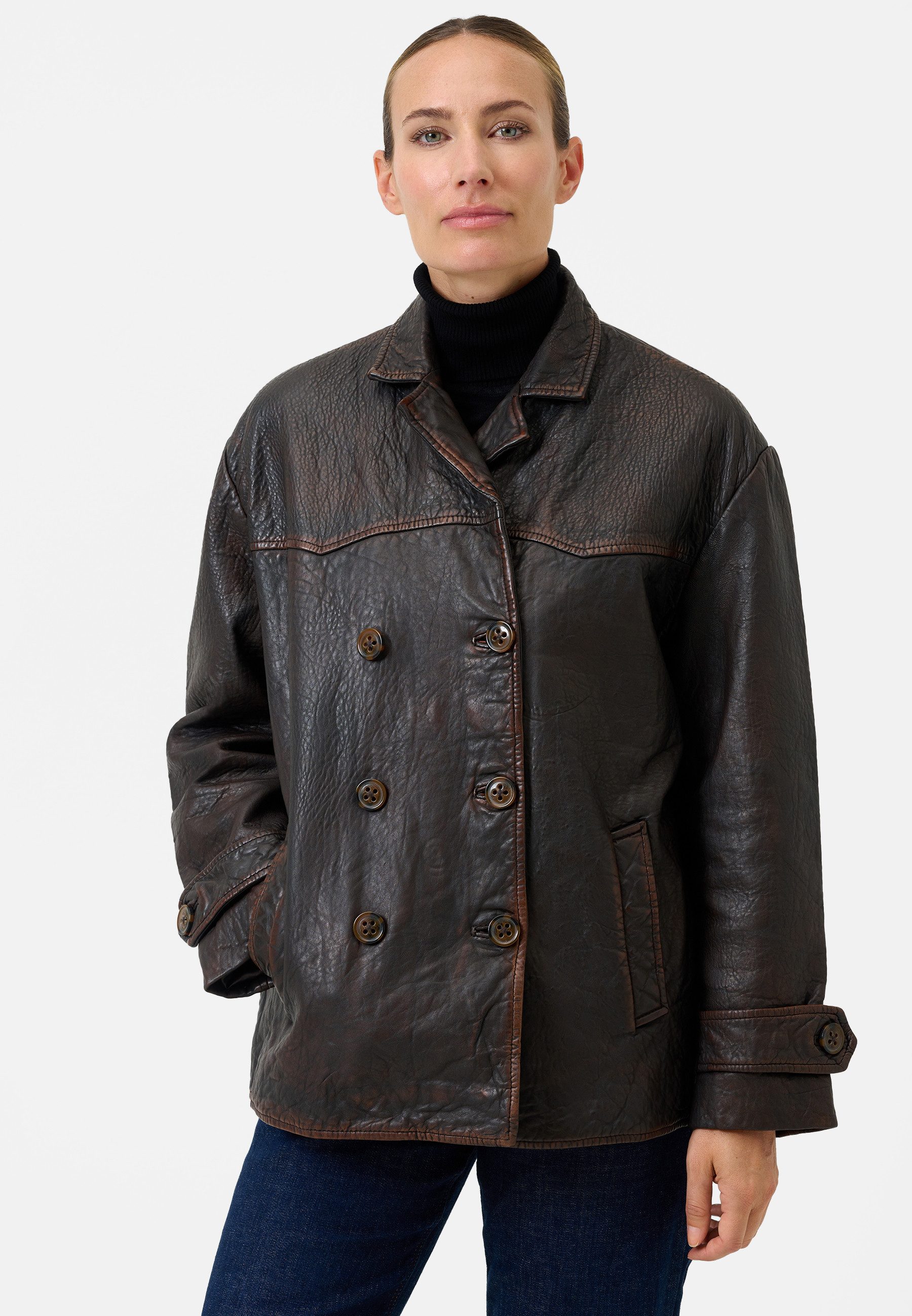 RICANO Lederjacke Oceane Lederjacke im Vintage-Look