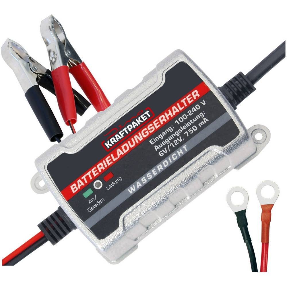 Dino KRAFTPAKET Vollautomatisches Batterie-Erhaltungsladegerät Autobatterie-Ladegerät (Ladeüberwachung,
