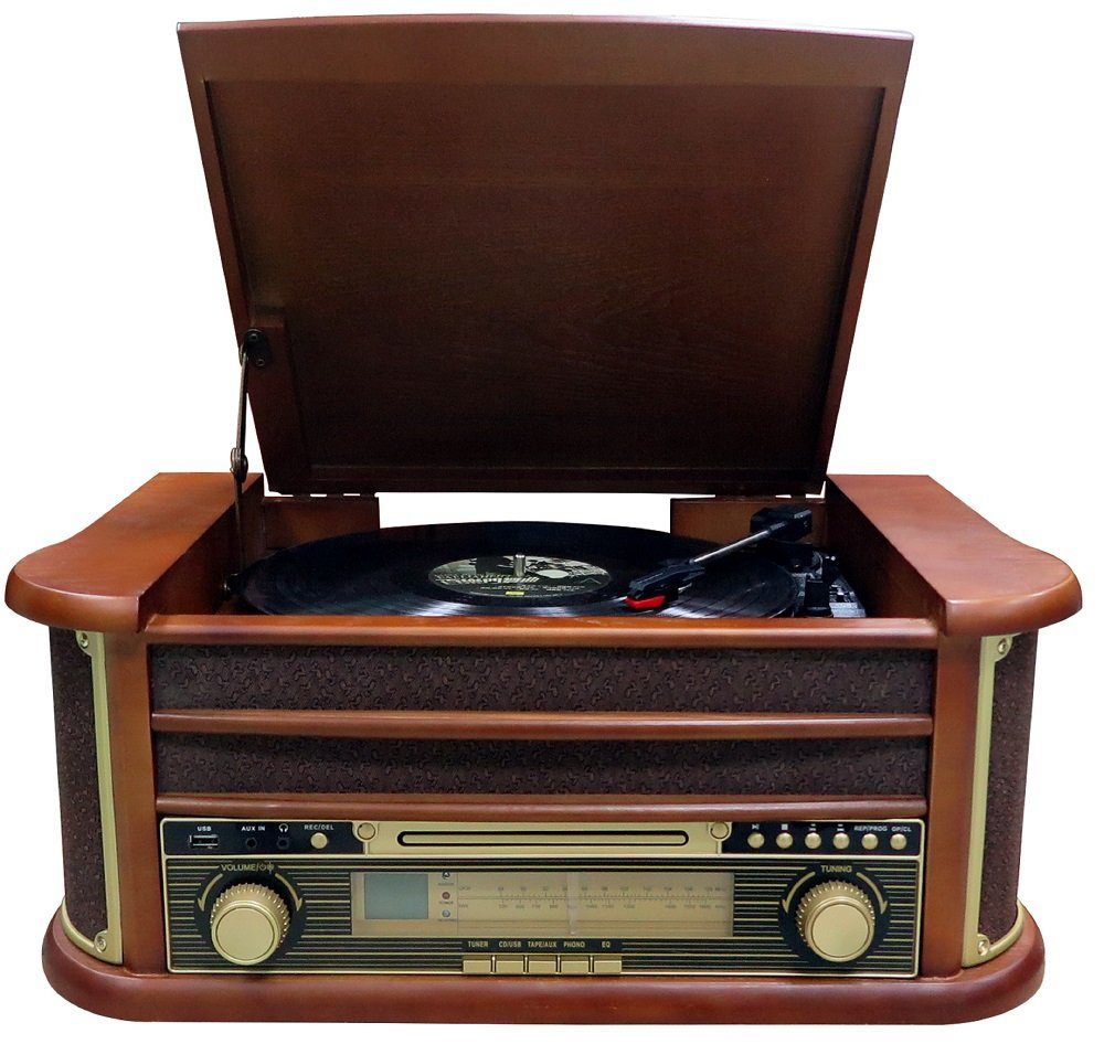 Cyberlux CL-3010 Retro Stereoanlage Multifunktionsspieler (Riemenantrieb,