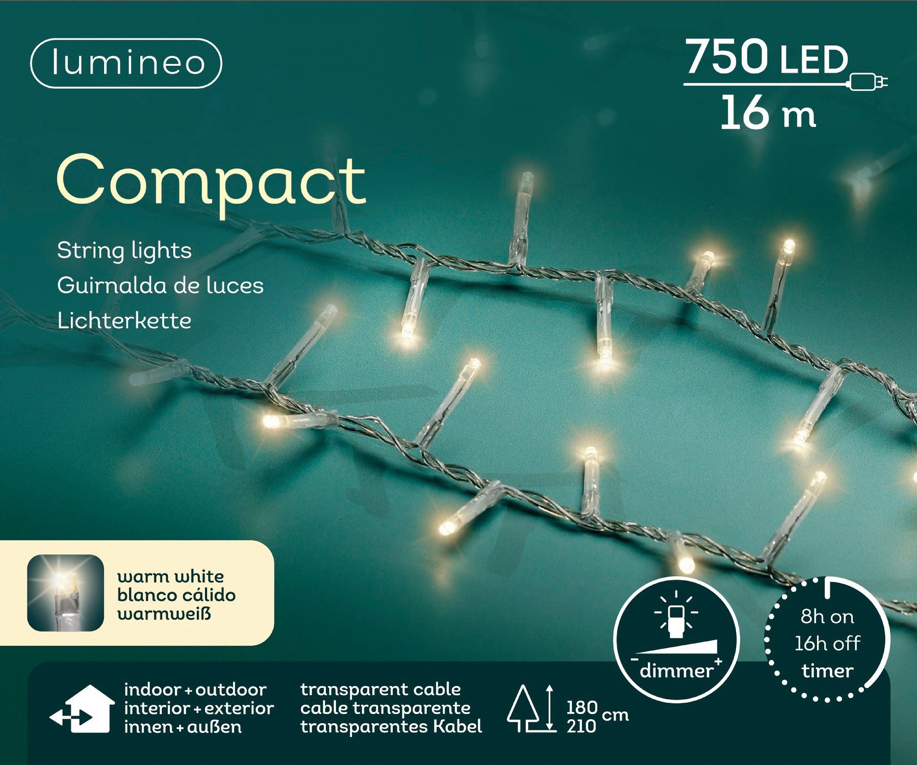 Lumineo LED-Lichterkette Lumineo Lichterkette Compact 750