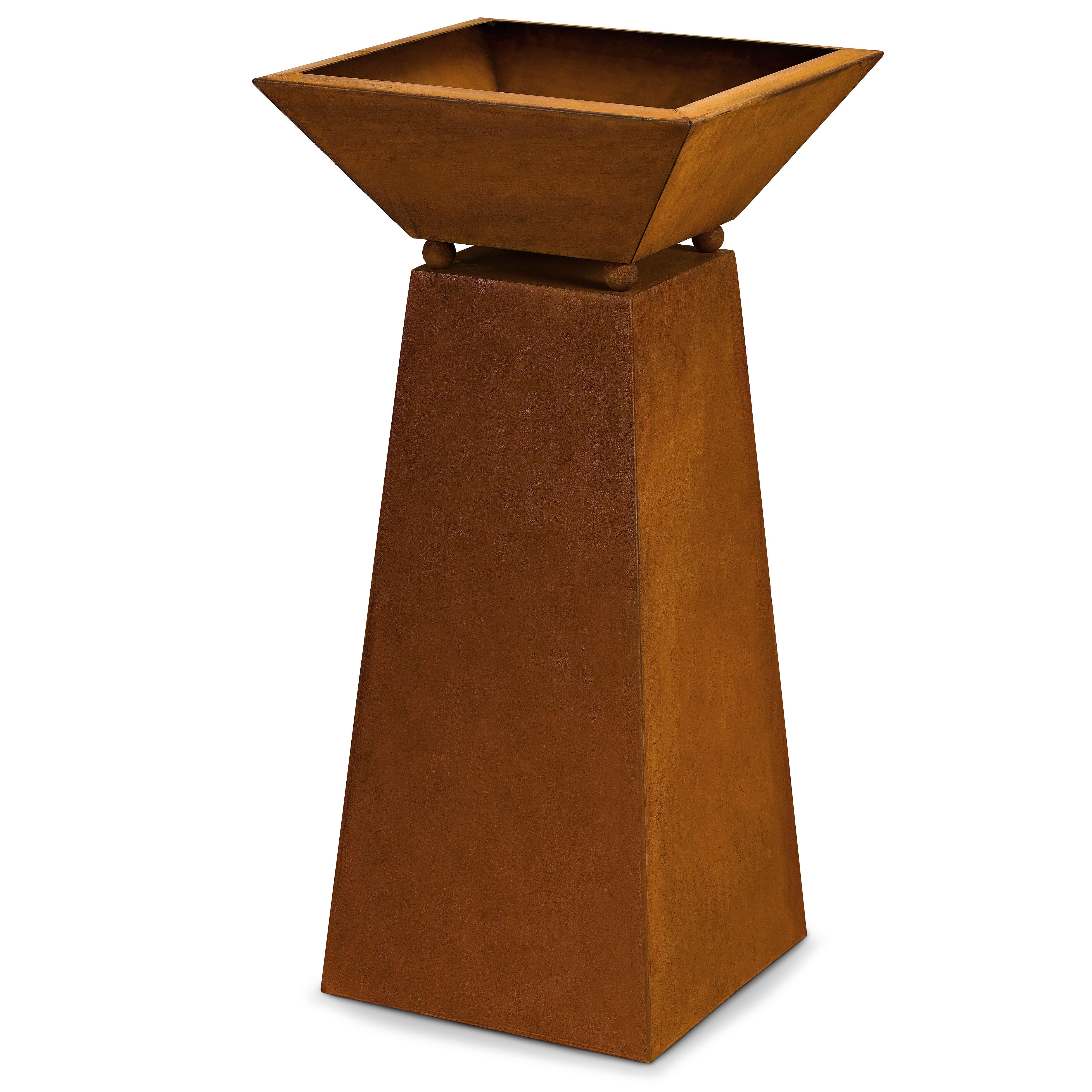 Rostikal Dekosäule Pflanzsäule mit Pflanzschale (Set),