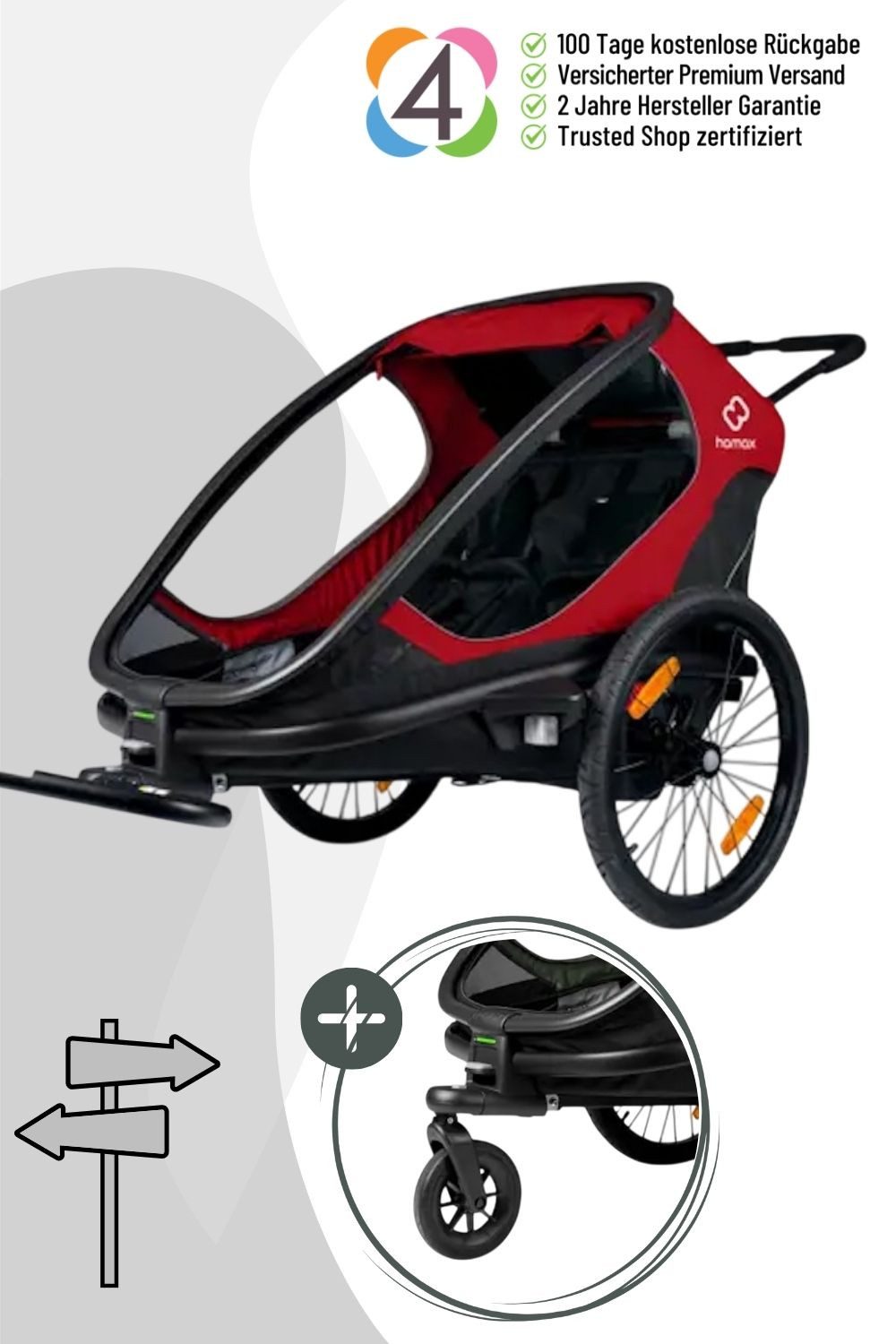 Hamax Fahrradkinderanhänger Outback Fahrradanhänger für 2