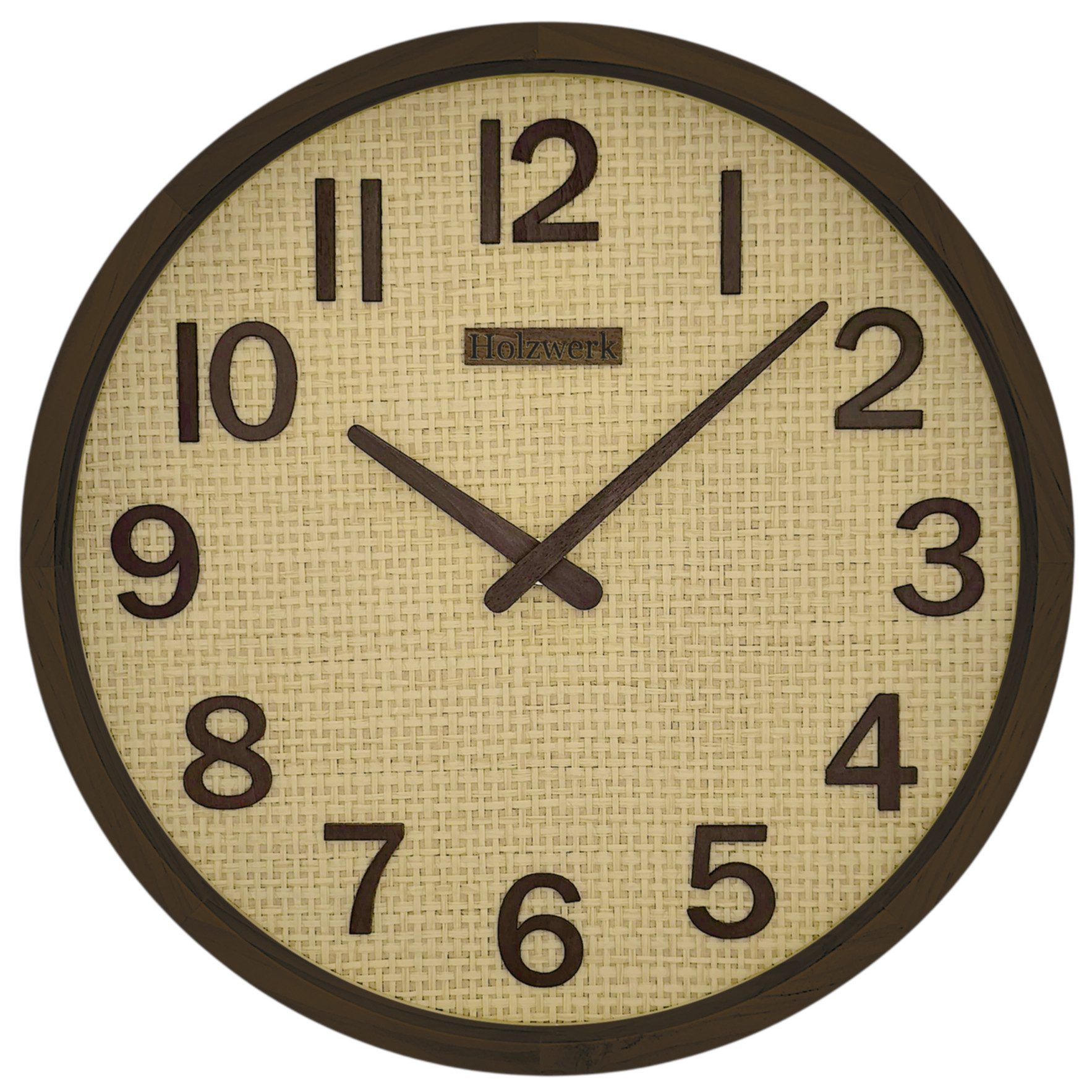 Holzwerk Funkwanduhr BOHO Ratten Designer Funk