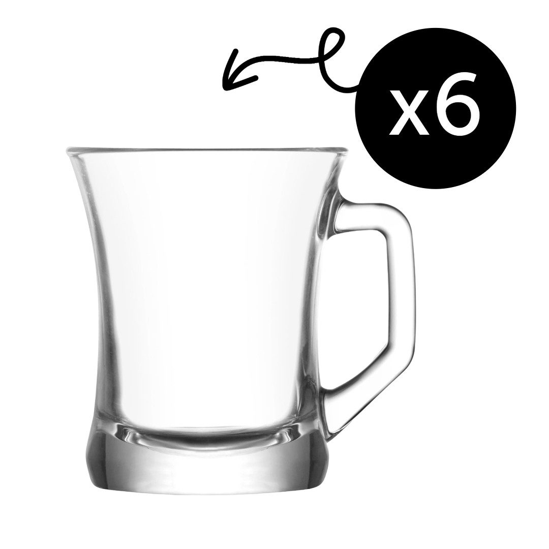 LAV Gläser-Set Zen+ Tassen, Glas, 6er-Set,