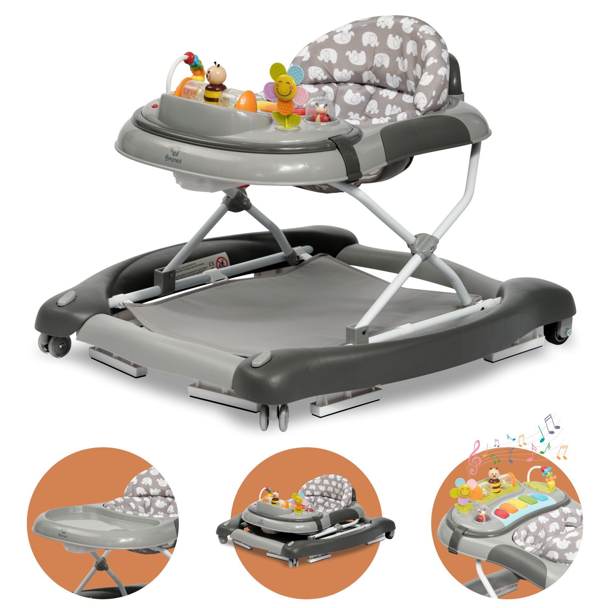 Bronea Lauflernhilfe 4in1 Gehfrei Baby Lauflernwagen