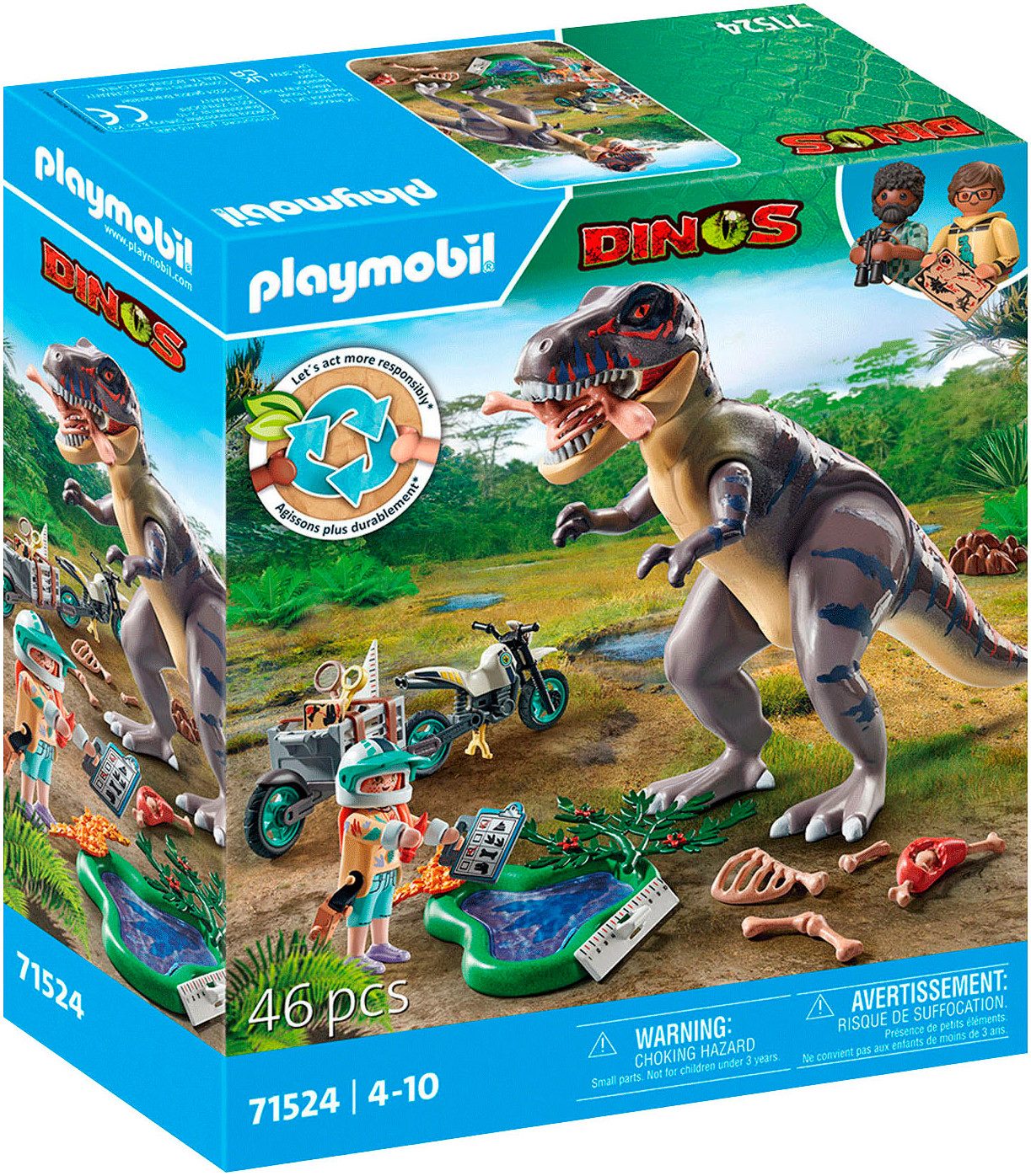 Playmobil® T-Rex-Spurensuche (71524), Dinos Konstruktions-Spielset, (46