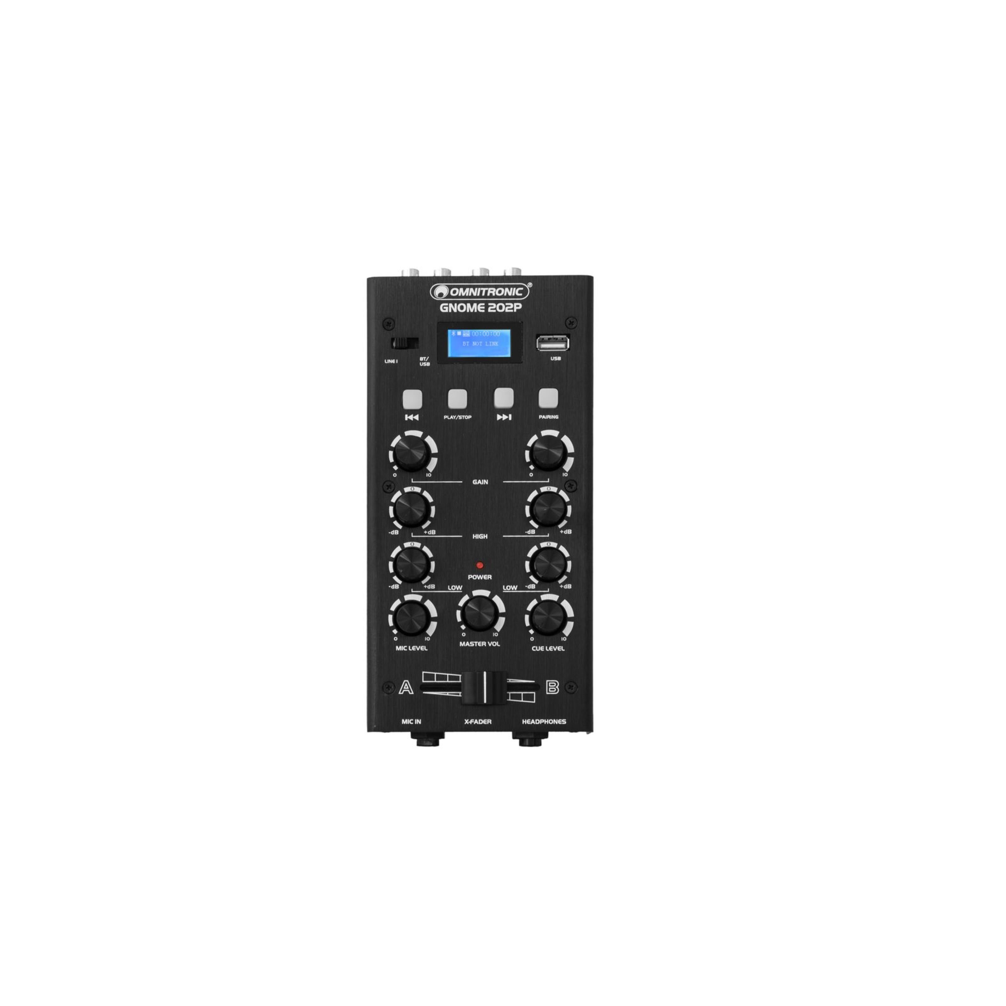 Omnitronic Mischpult, (GNOME-202P Black, DJ-Mixer, Mini