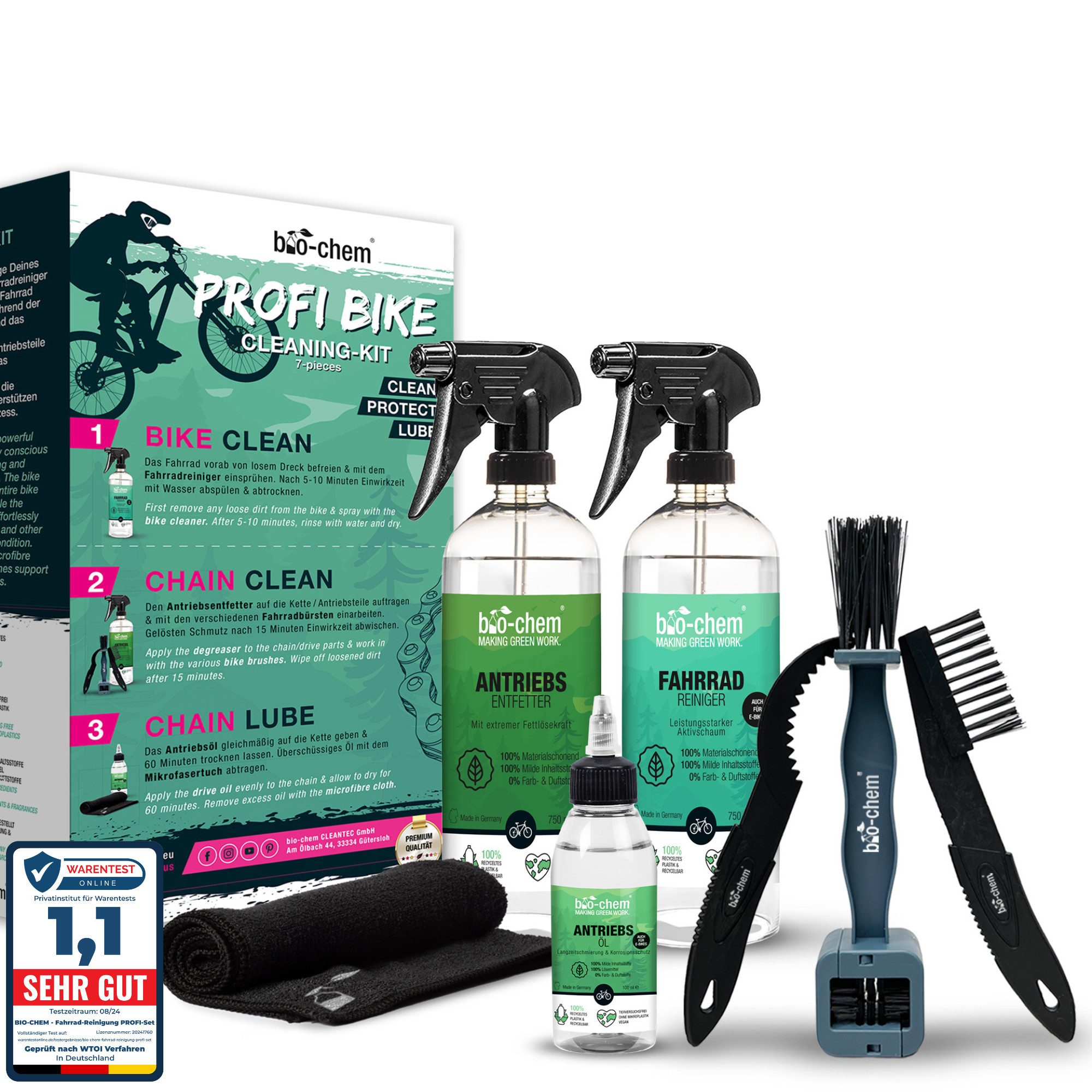bio-chem Fahrrad-Reinigung PROFI-SET 7-teilig Zweiradreiniger (7-St)
