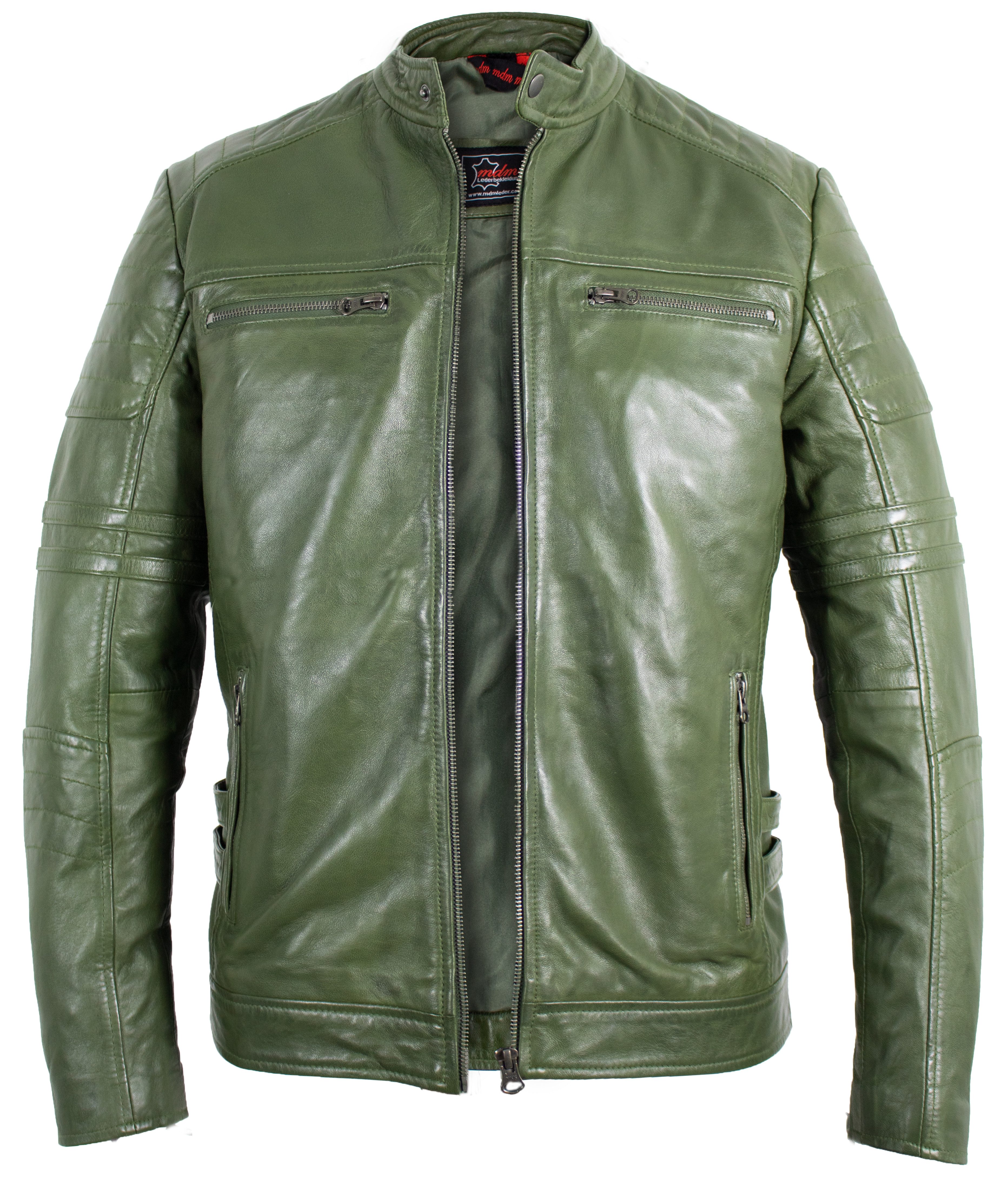 MDM Lederjacke Freizeit Herren Biker Echtleder