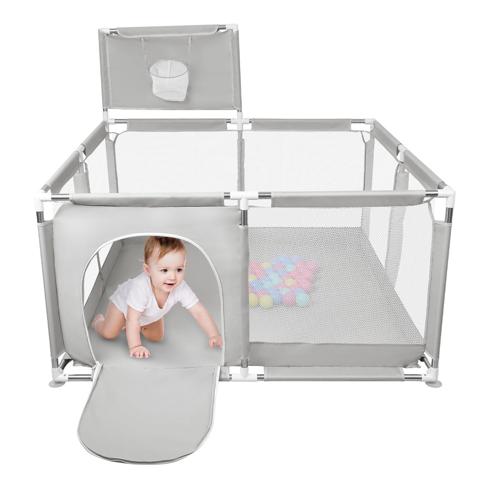 JEOBEST Laufstall Laufstall Baby 126x66cm Laufgitter