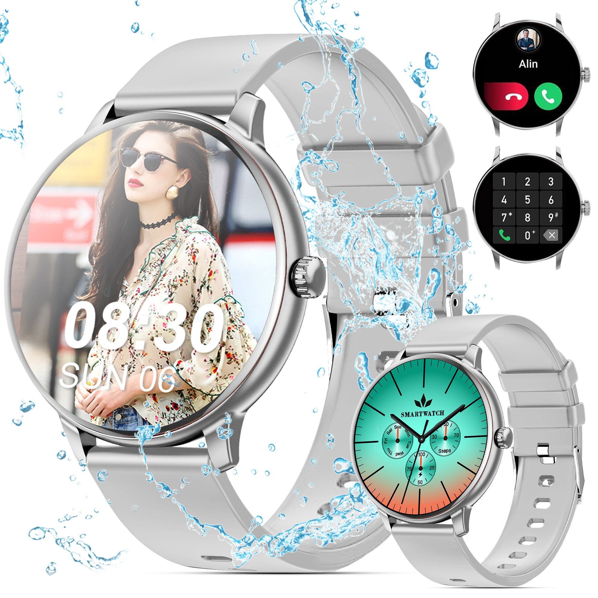 ibettertec Smartwatch Damen Herren Smartwatch (Fitnessuhr