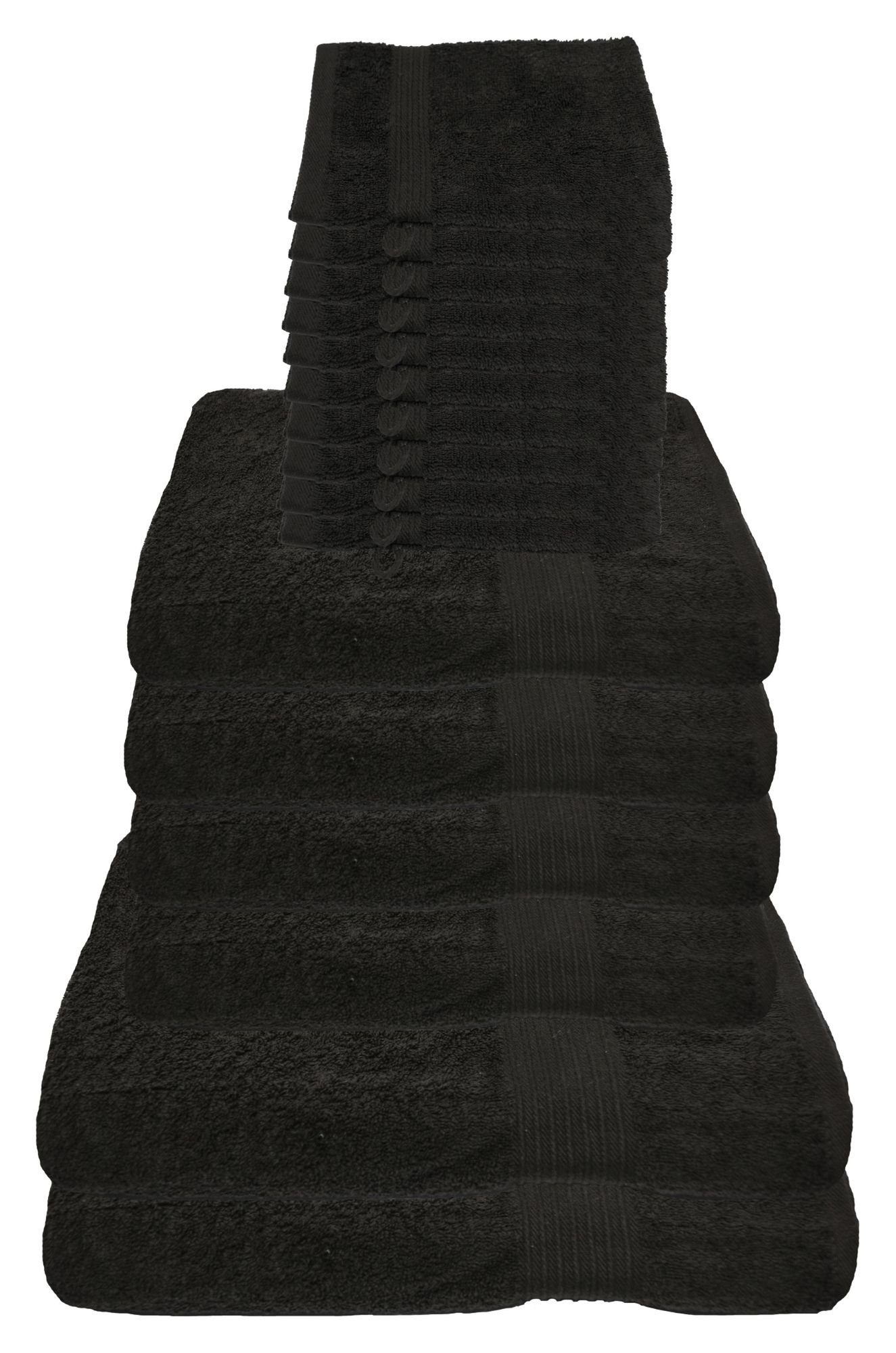 Julie Julsen Handtücher 16-Handtücher-Schwarz, Baumwolle (16-St)