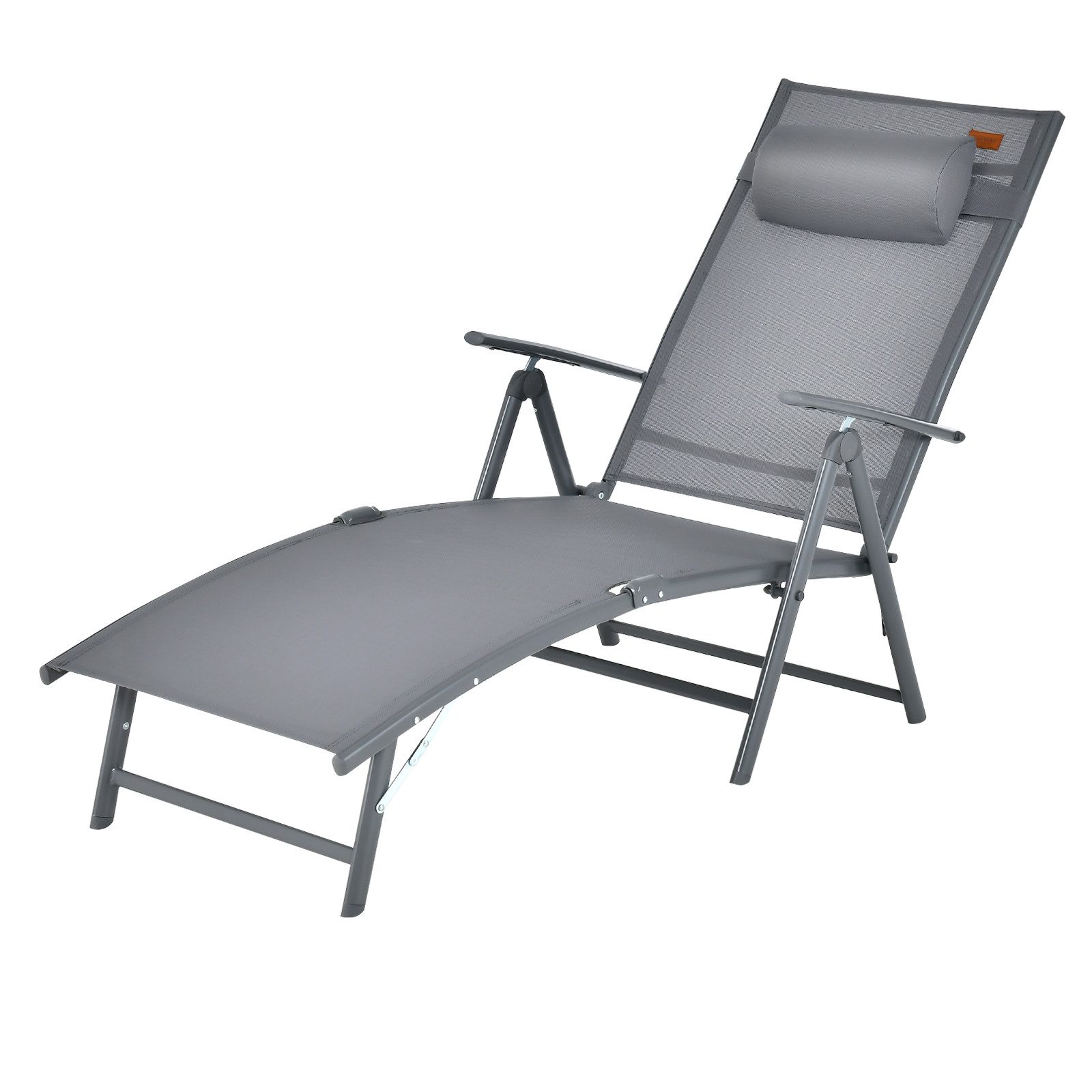 COSTWAY Gartenliege Sonnenliege, klappbar, 7-fach verstellbar,