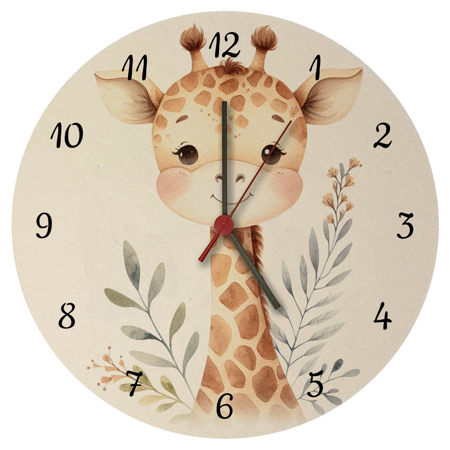 speecheese Wanduhr Giraffe Wanduhr aus MDF