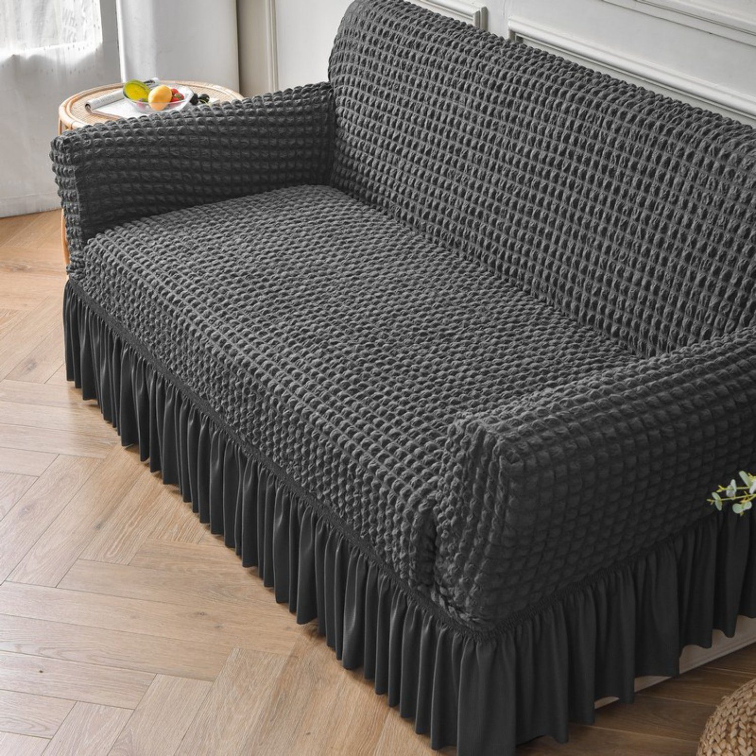 BYSURE Sofahusse, Futon-Couchbezug mit Rock, Stretch-Sofabettbezug