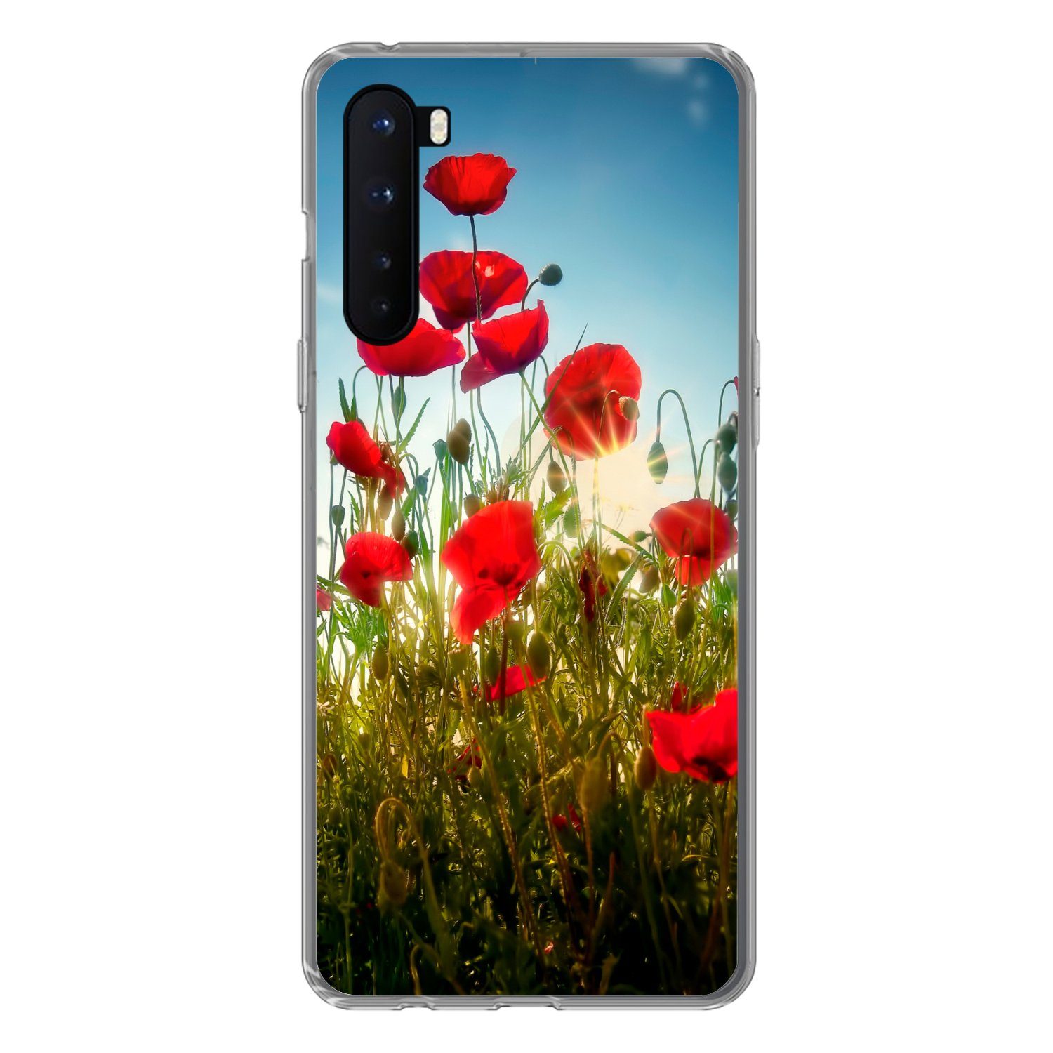 MuchoWow Handyhülle für OnePlus Nord Mohnblumen