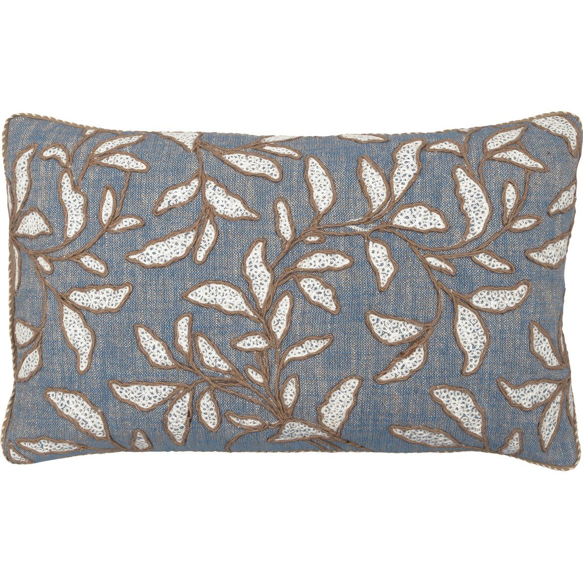 Greengate Kissenhülle Leaf blue allover Kissenhülle