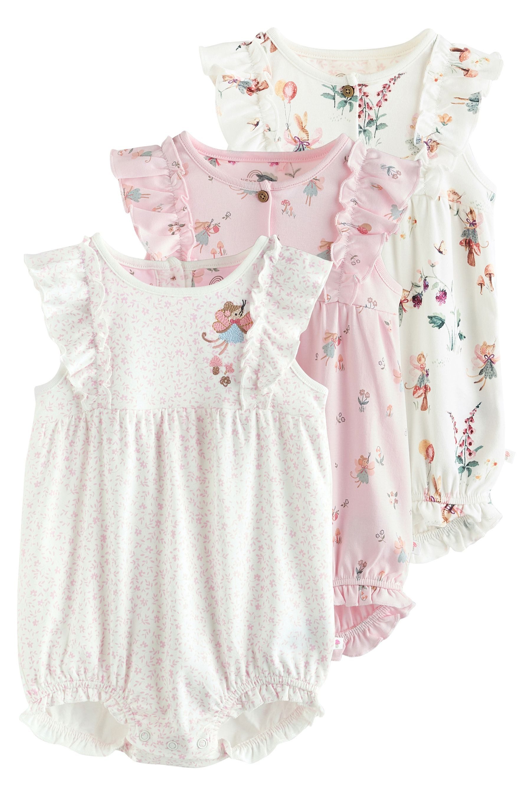 Next Strampler 3er-Pack Baby-Strampler mit Print