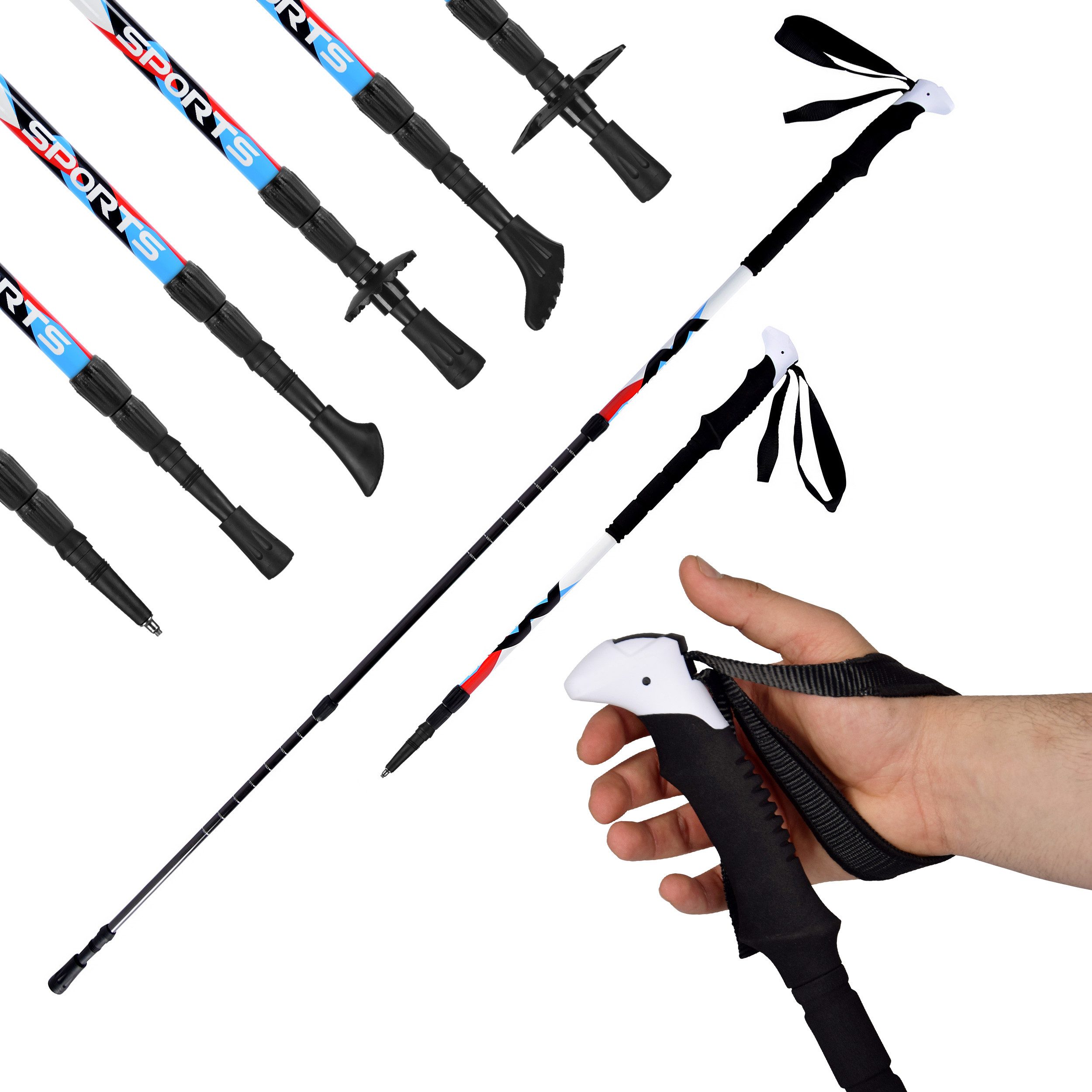 MSports® Trekking-Stöcke Nordic Walking - Trekking