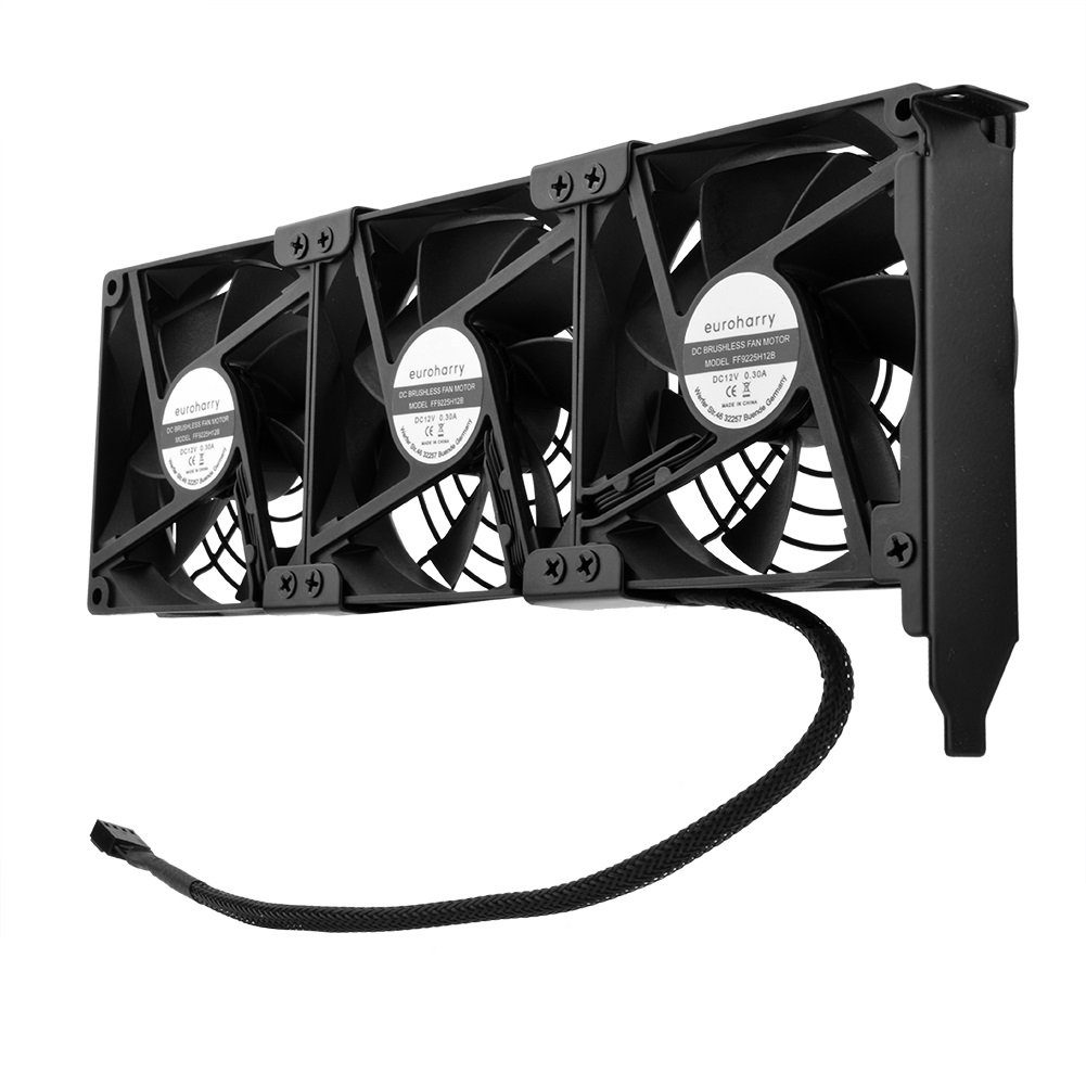 euroharry Mini USB-Ventilator Grafikkarten-Lüfter3 x 92